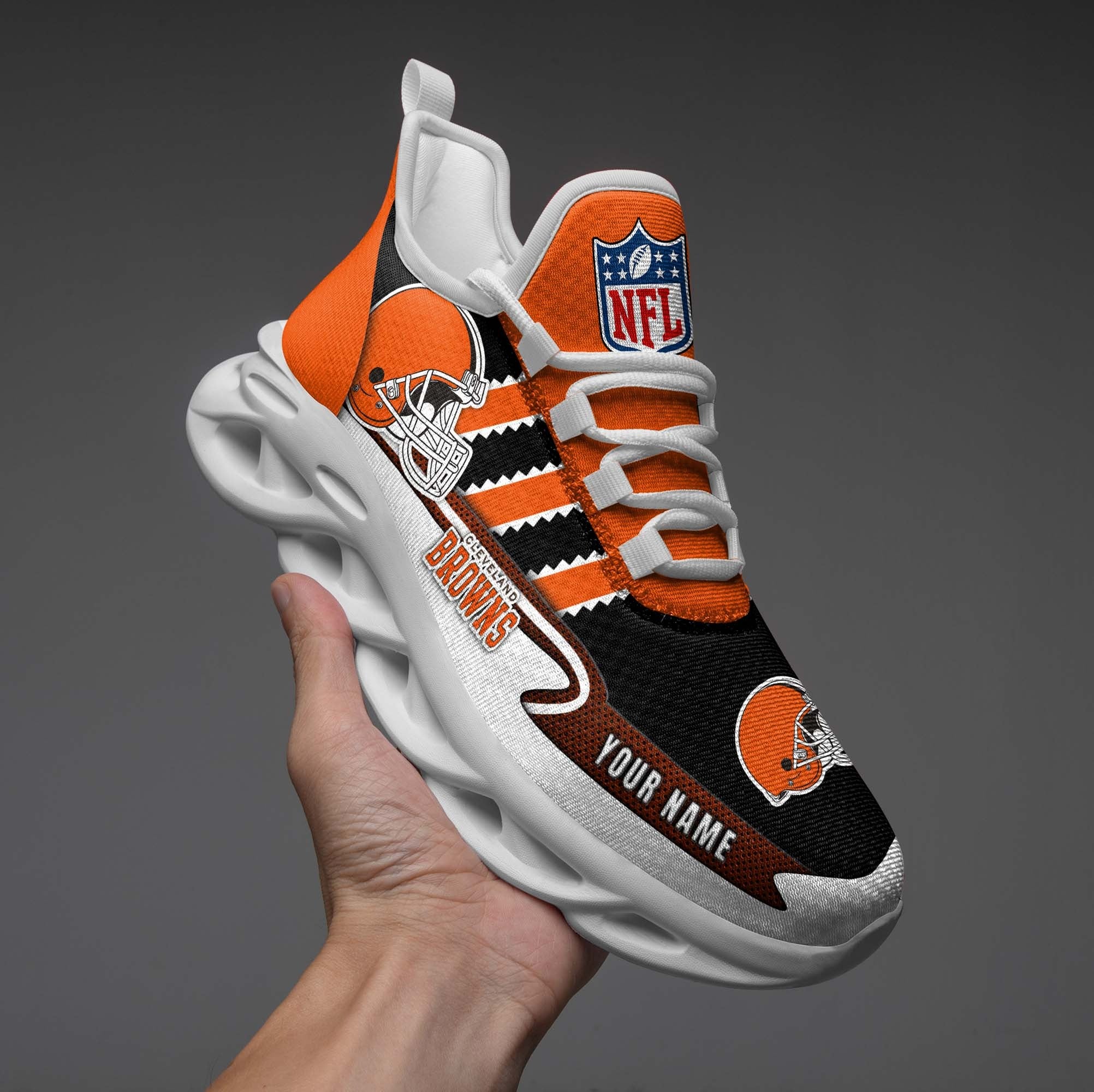 Ideafootwear Cleveland Browns NFL Max Soul Shoes Sneakers For Men And Women