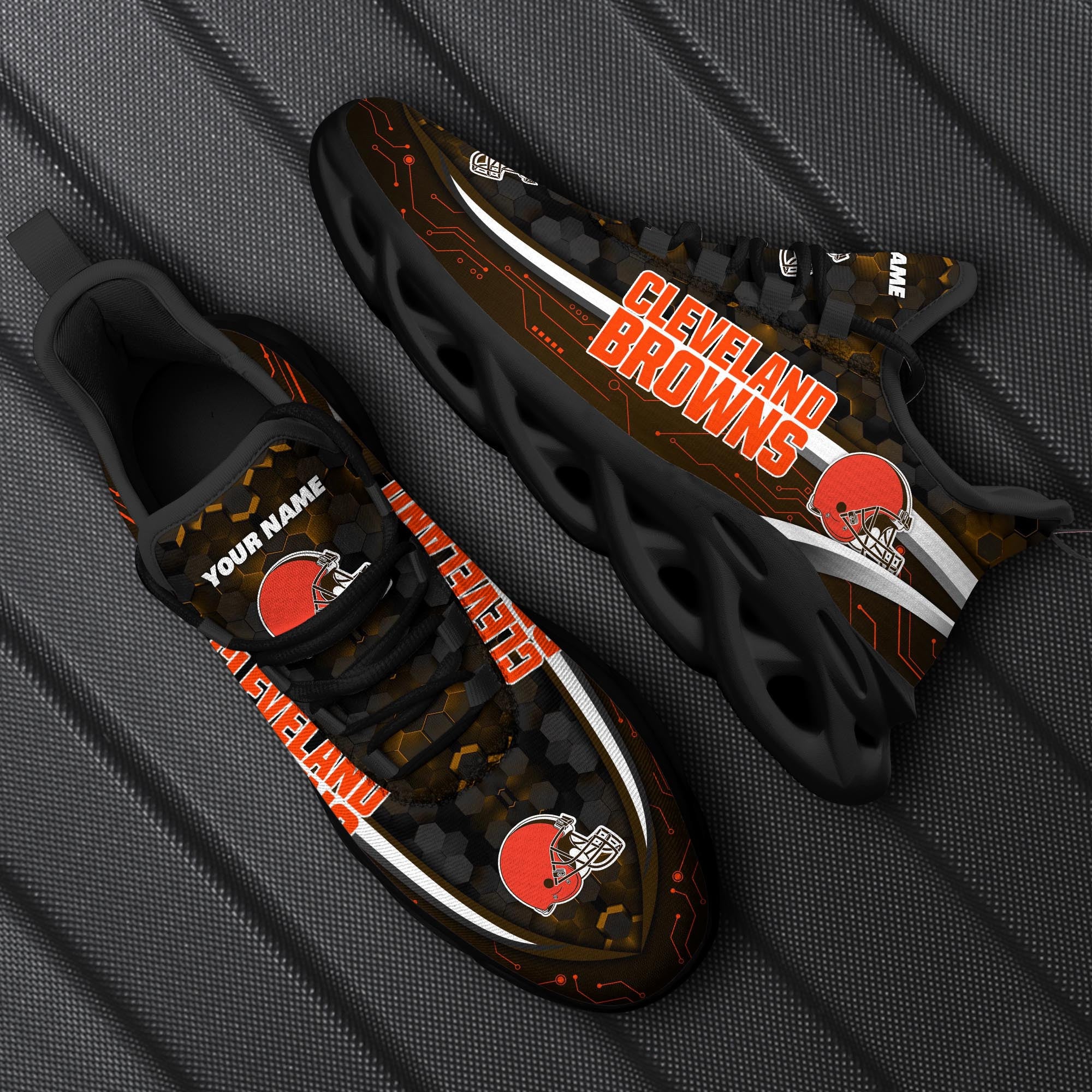 Ideafootwear Cleveland Browns NFL Max Soul Shoes Sneakers For Men And Women