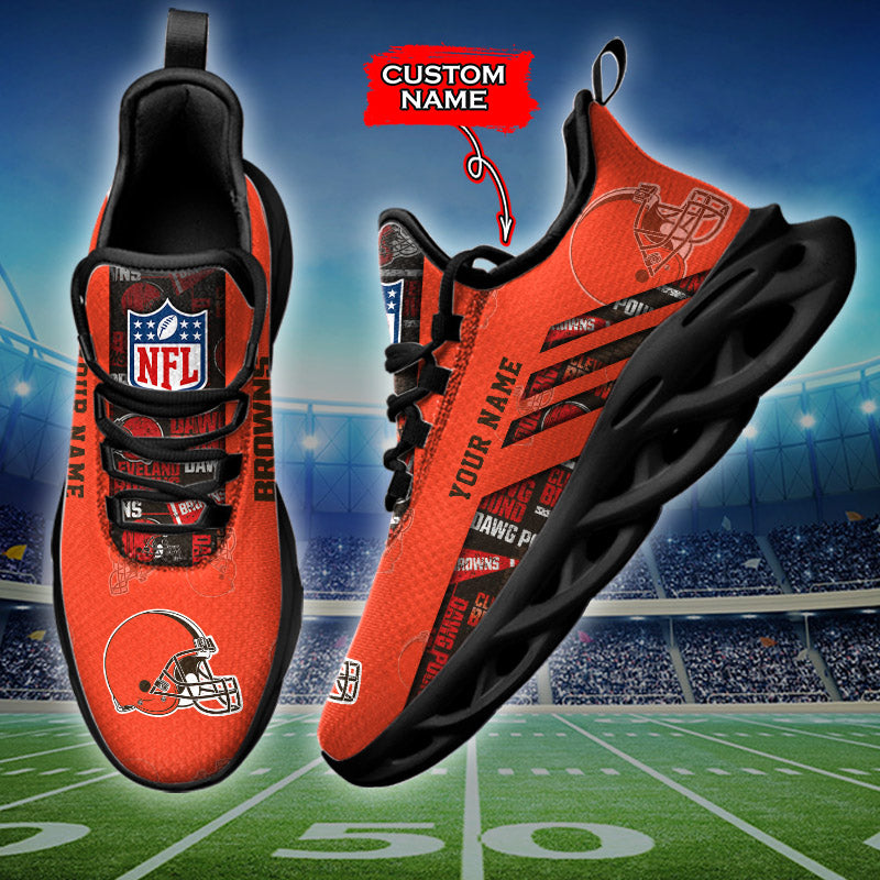 Ideafootwear Cleveland Browns NFL Max Soul Shoes Sneakers For Men And Women