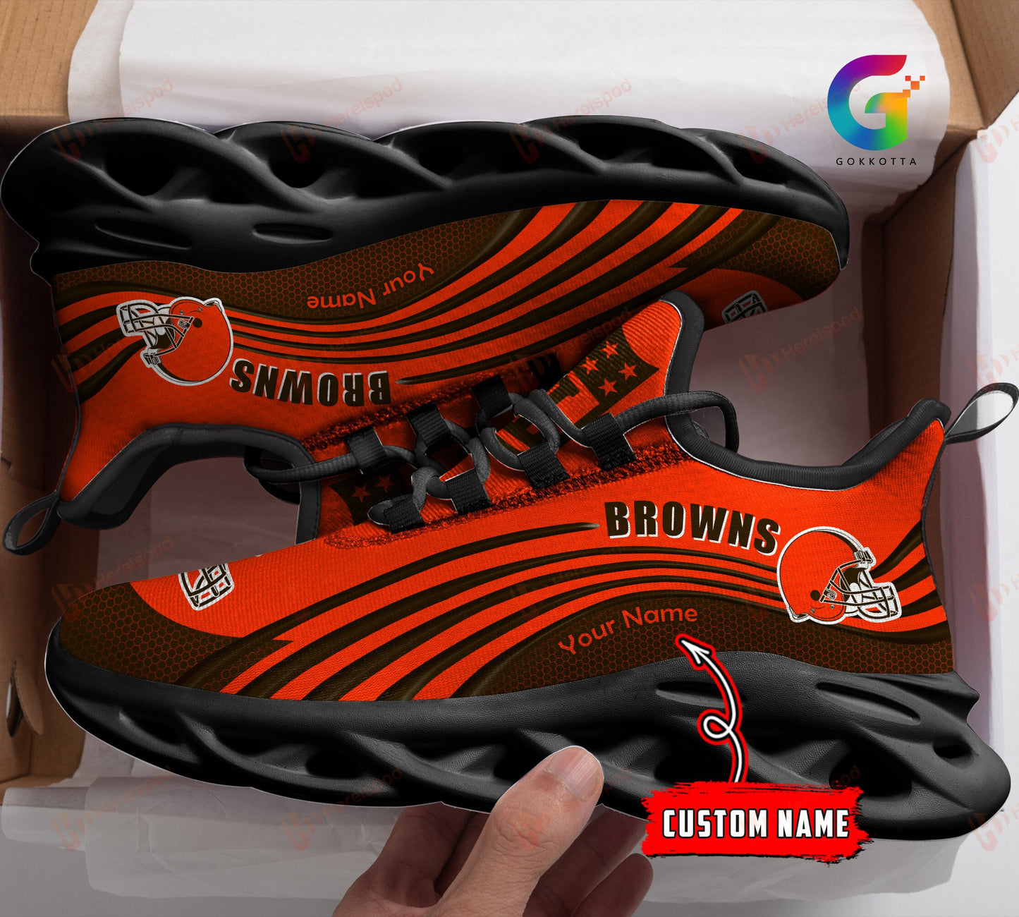 Ideafootwear Cleveland Browns NFL Max Soul Shoes Sneakers For Men And Women