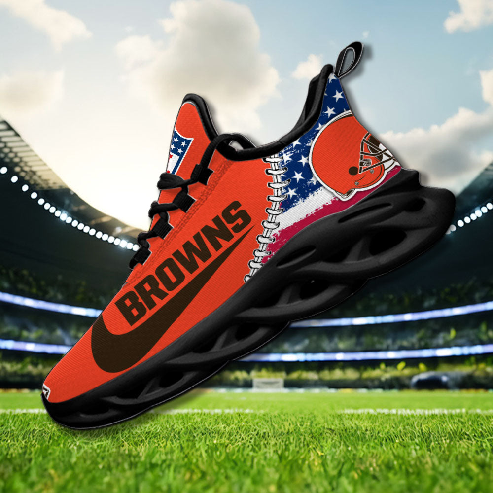 Ideafootwear Cleveland Browns NFL Max Soul Shoes Sneakers For Men And Women