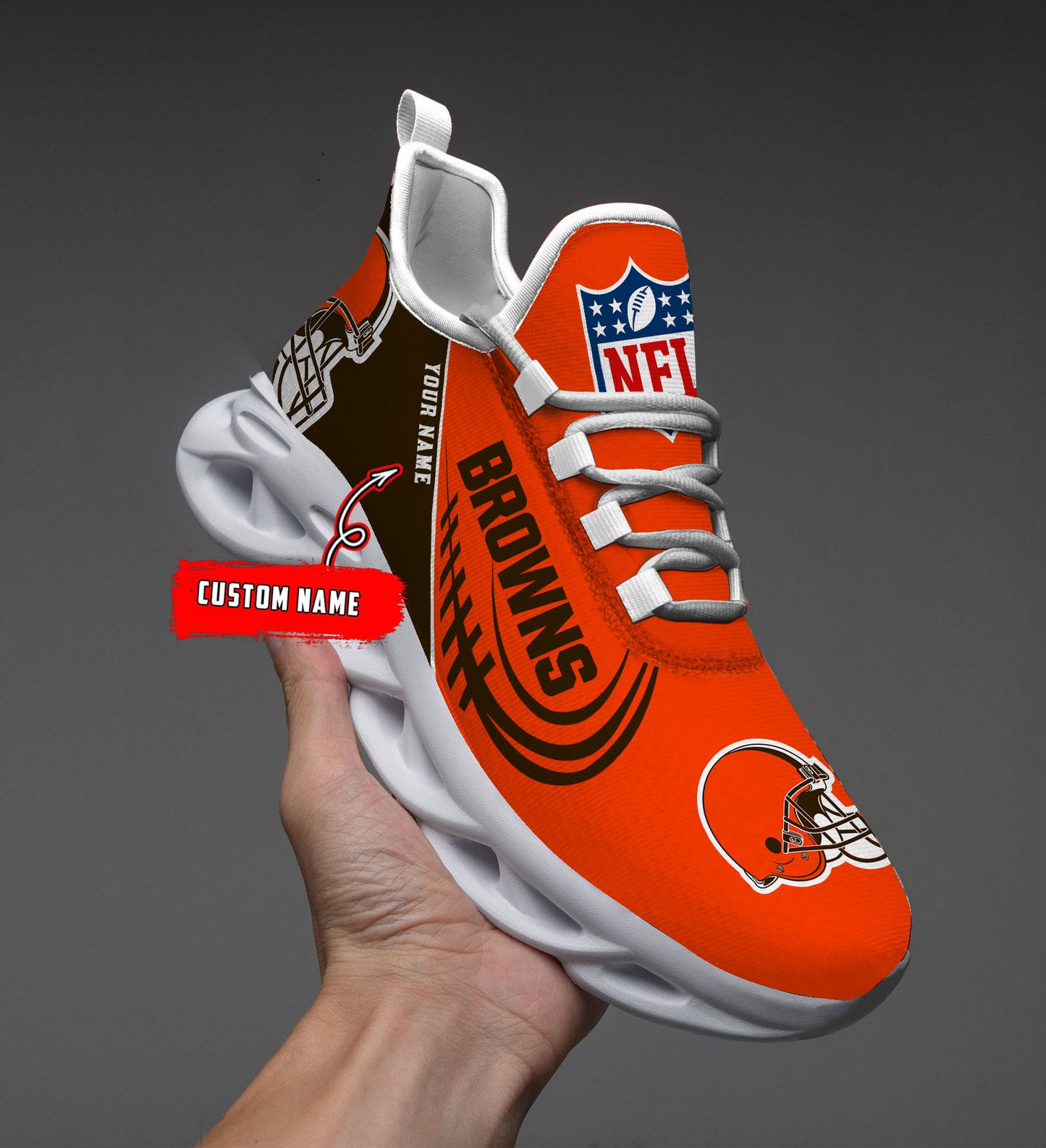 Ideafootwear Cleveland Browns NFL Max Soul Shoes Sneakers For Men And Women