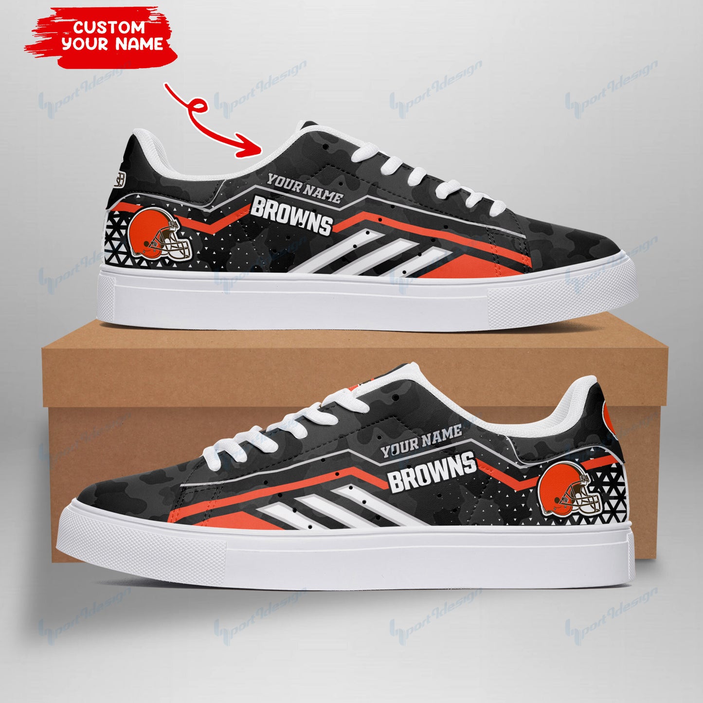 Ideafootwear Cleveland Browns Skate Stan Shoes Sneakes For Men And Women