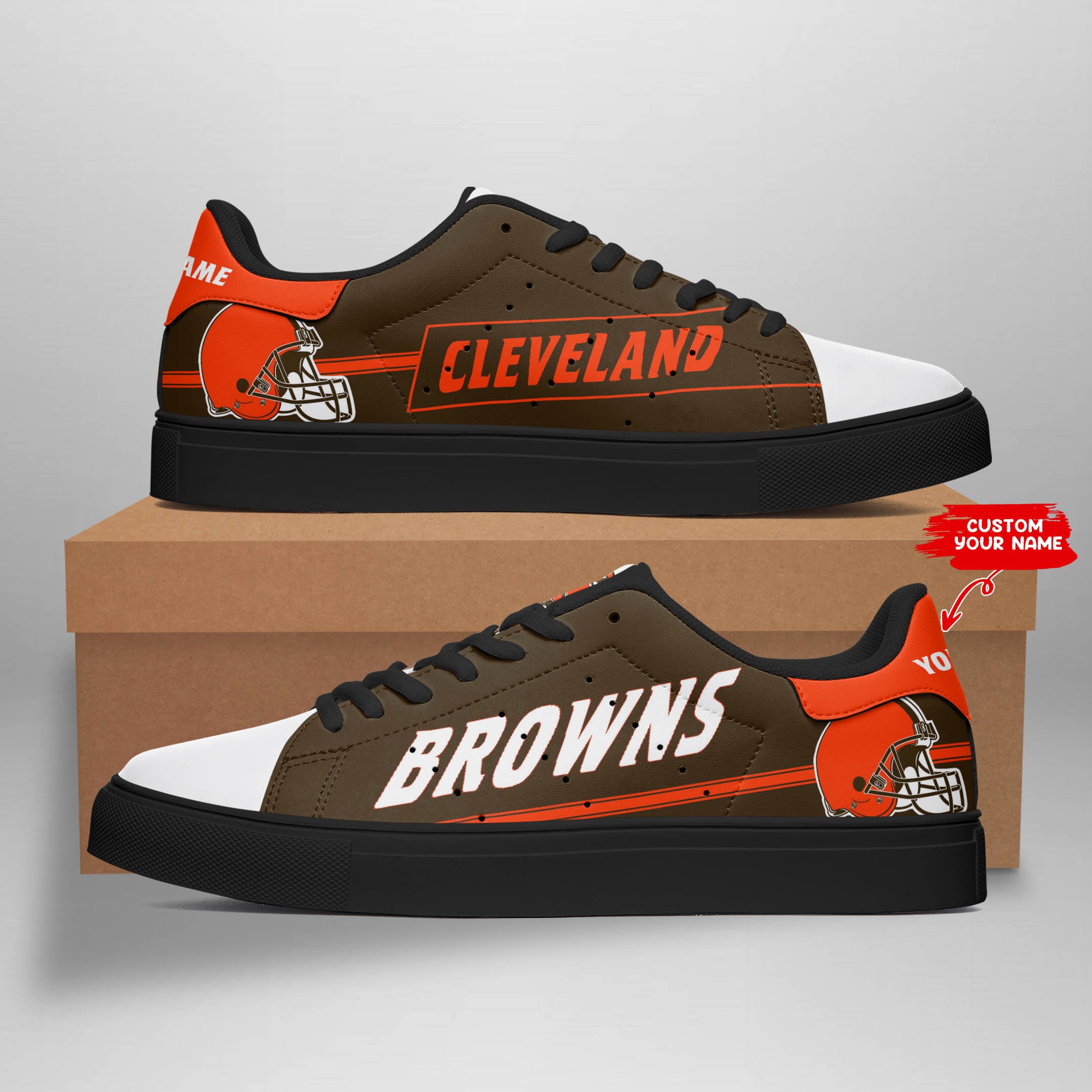 Ideafootwear Cleveland Browns Skate Stan Shoes Sneakes For Men And Women