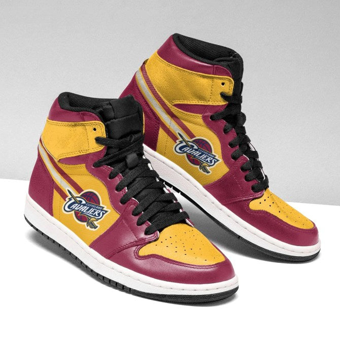 Ideafootwear Cleveland Cavaliers NBA AJ1 High Sneakers Shoes For Men And Women