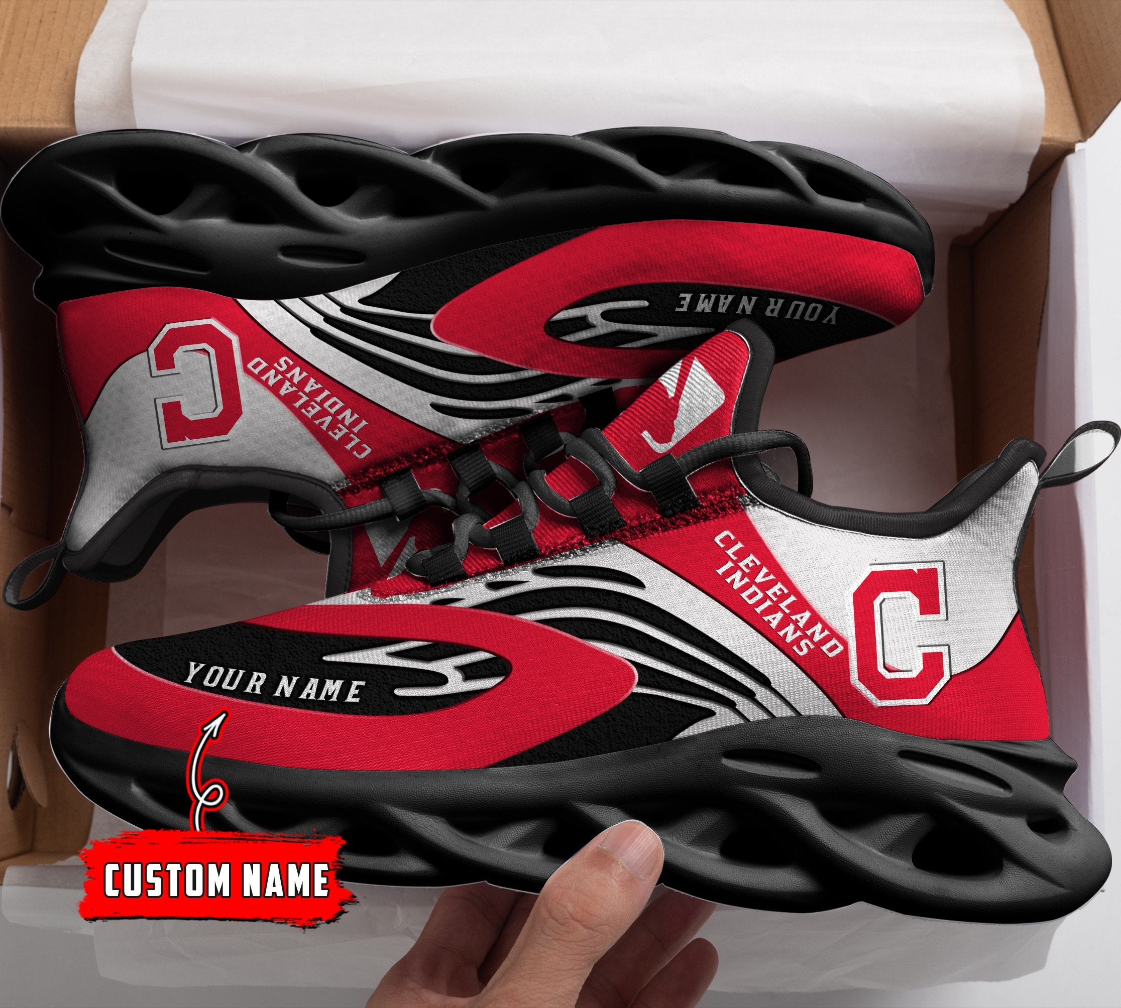 Ideafootwear Cleveland Guardians Max Soul Shoes Sneakers For Men And Women