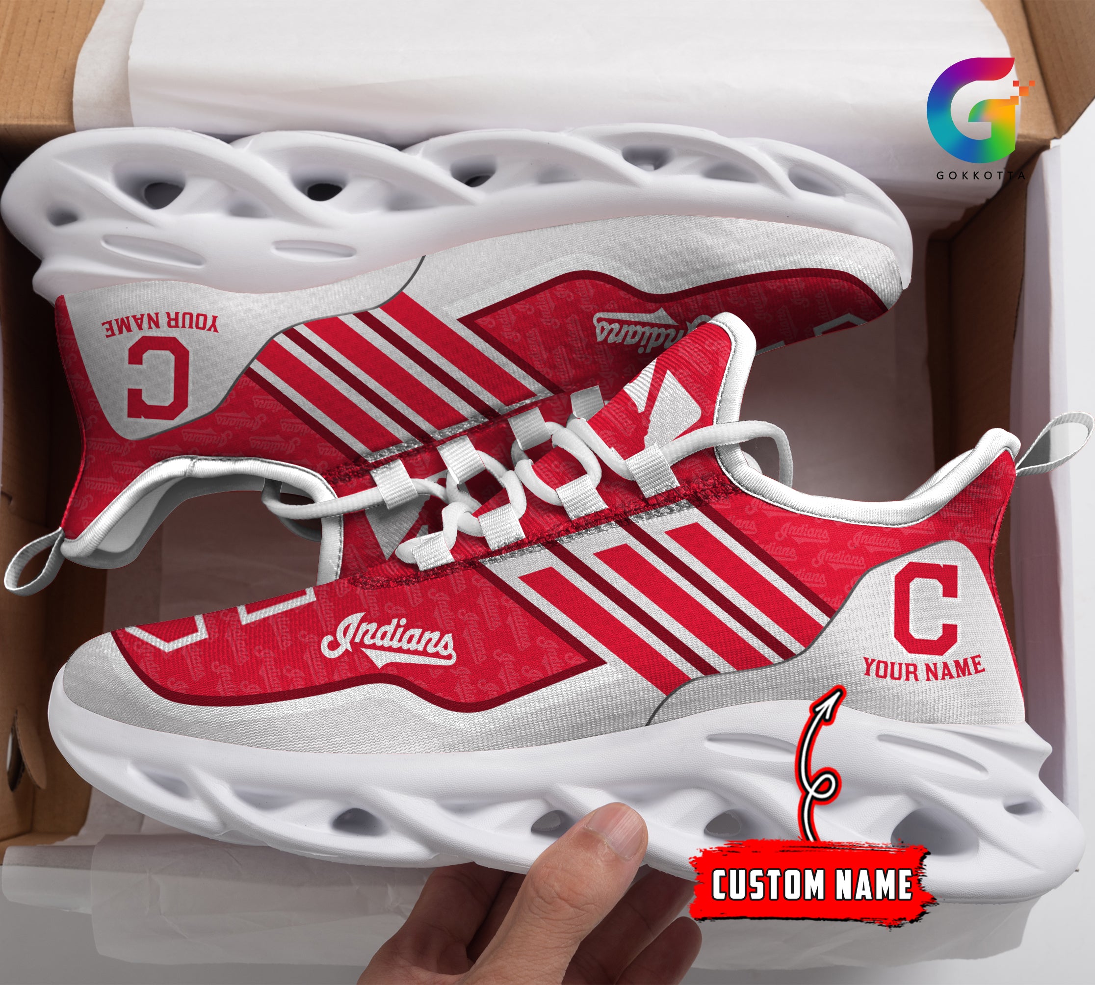 Ideafootwear Cleveland Indians NCAA Max Soul Shoes Sneakers For Men And Women