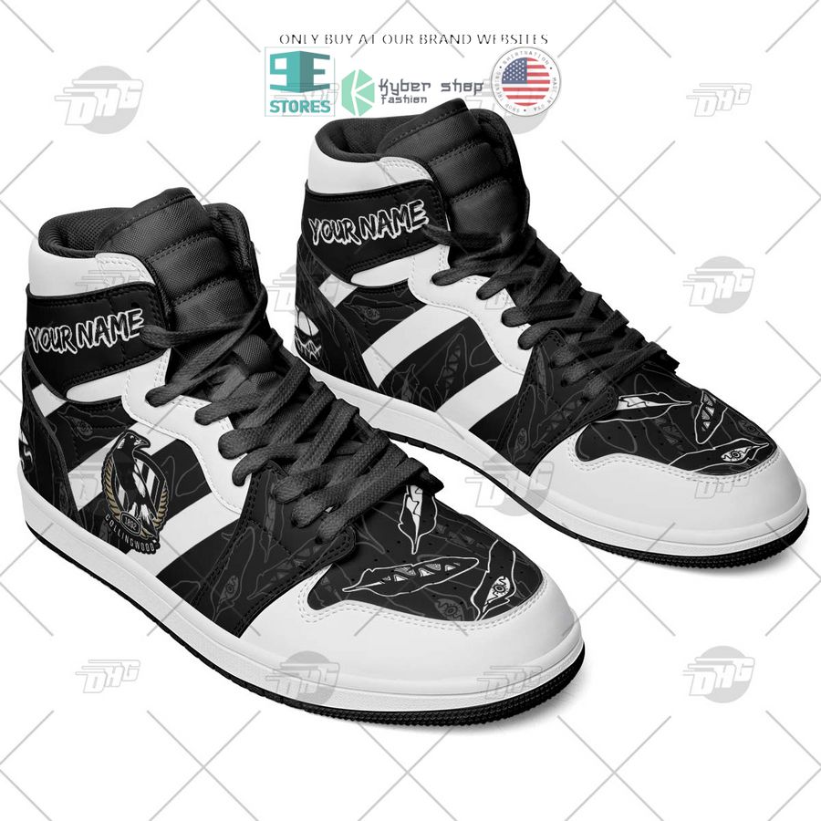 Ideafootwear Collingwood Magpies AFL AJ1 High Sneakers Shoes For Men And Women