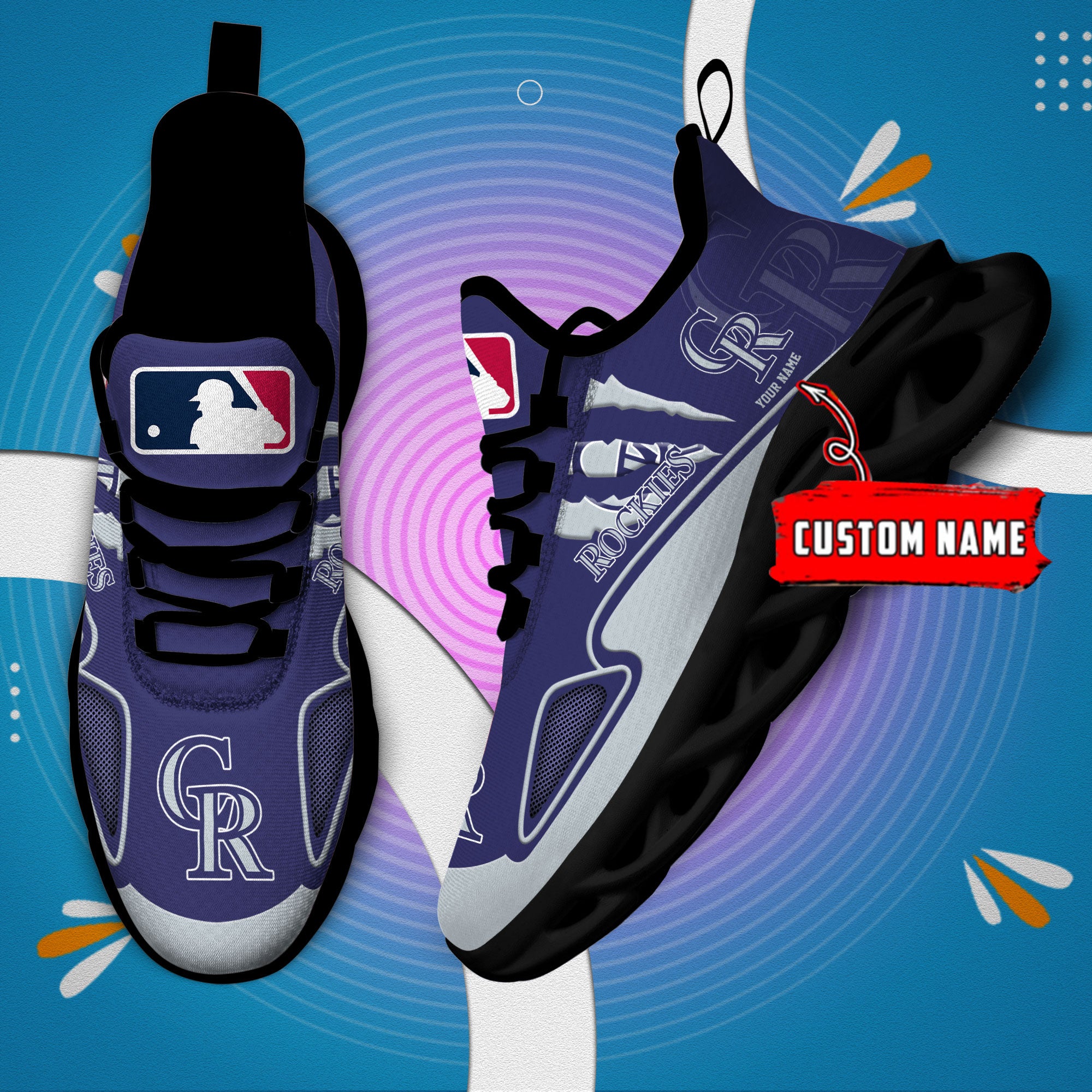 Ideafootwear Colorado Rockies Max Soul Shoes Sneakers For Men And Women