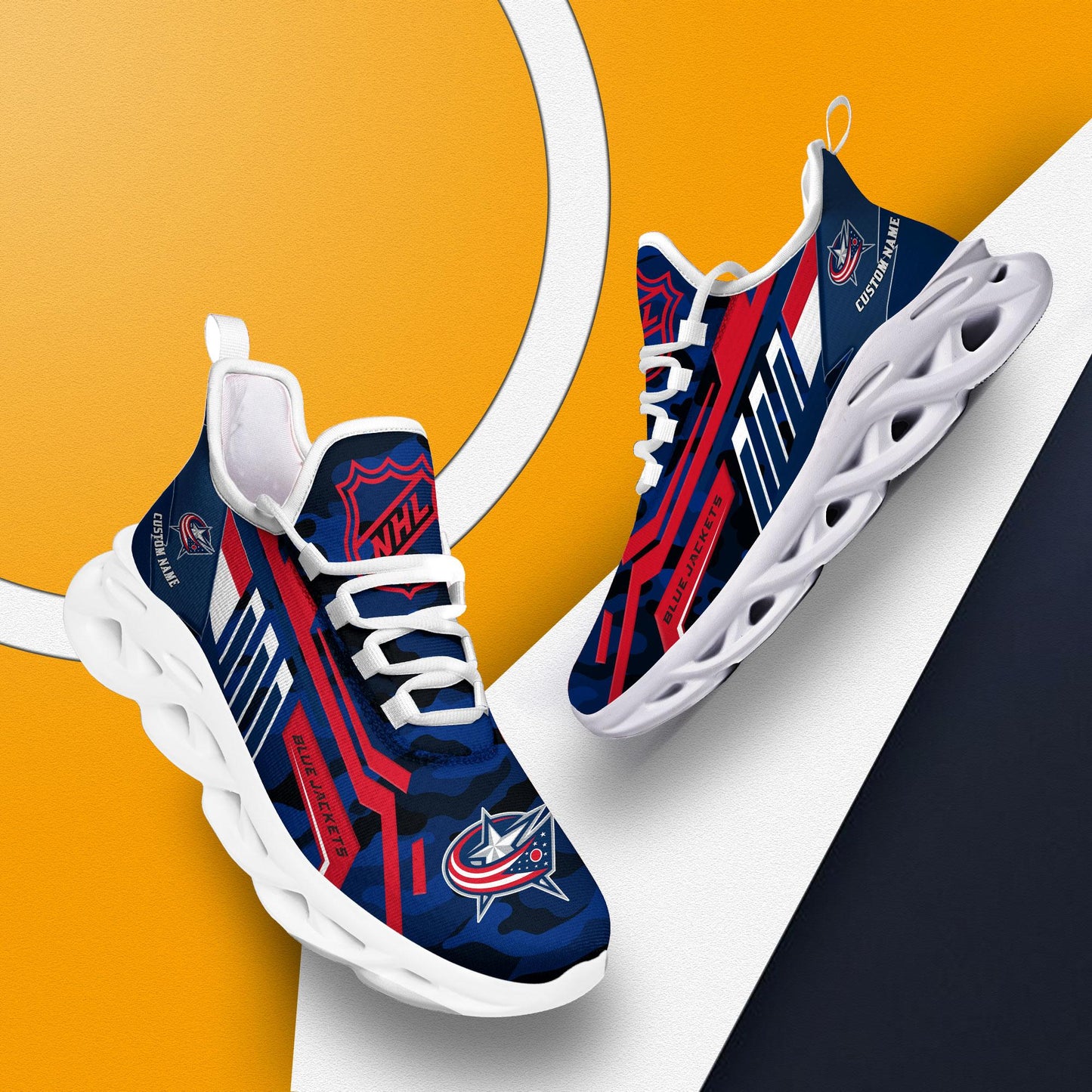 Ideafootwear Columbus Blue Jackets Max Soul Shoes Sneakers For Men And Women