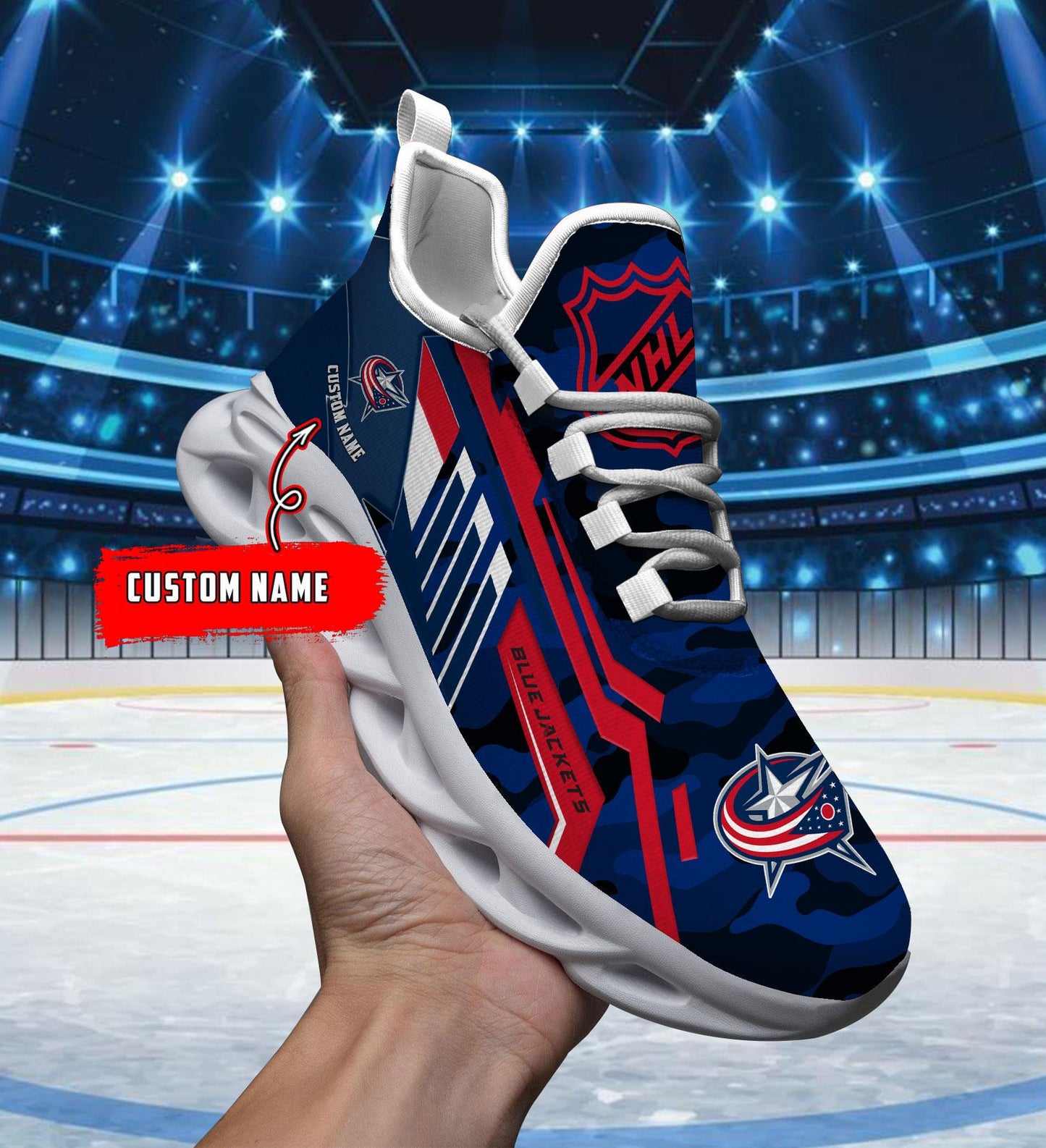 Ideafootwear Columbus Blue Jackets Max Soul Shoes Sneakers For Men And Women