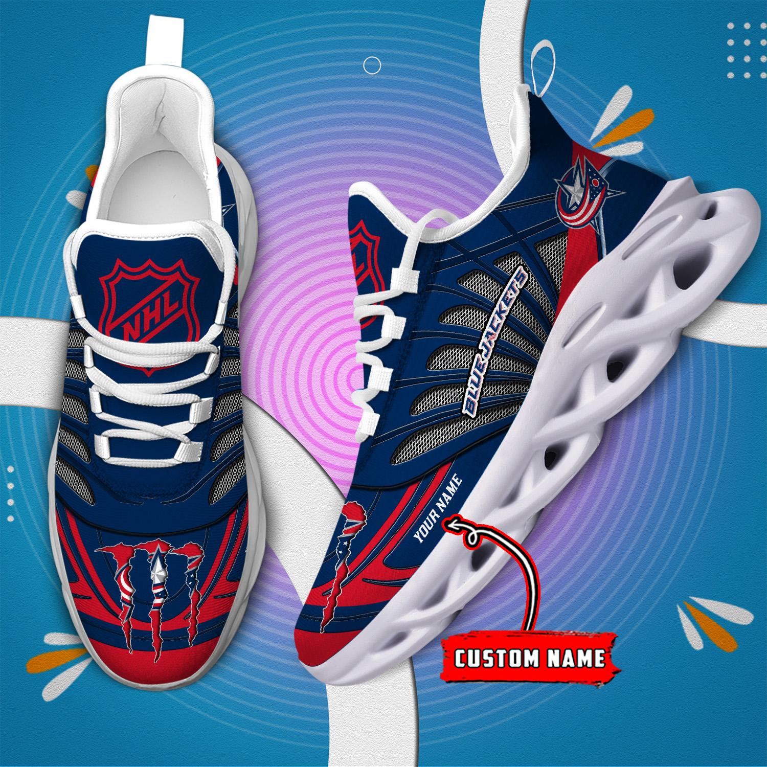 Ideafootwear Columbus Blue Jackets Max Soul Shoes Sneakers For Men And Women
