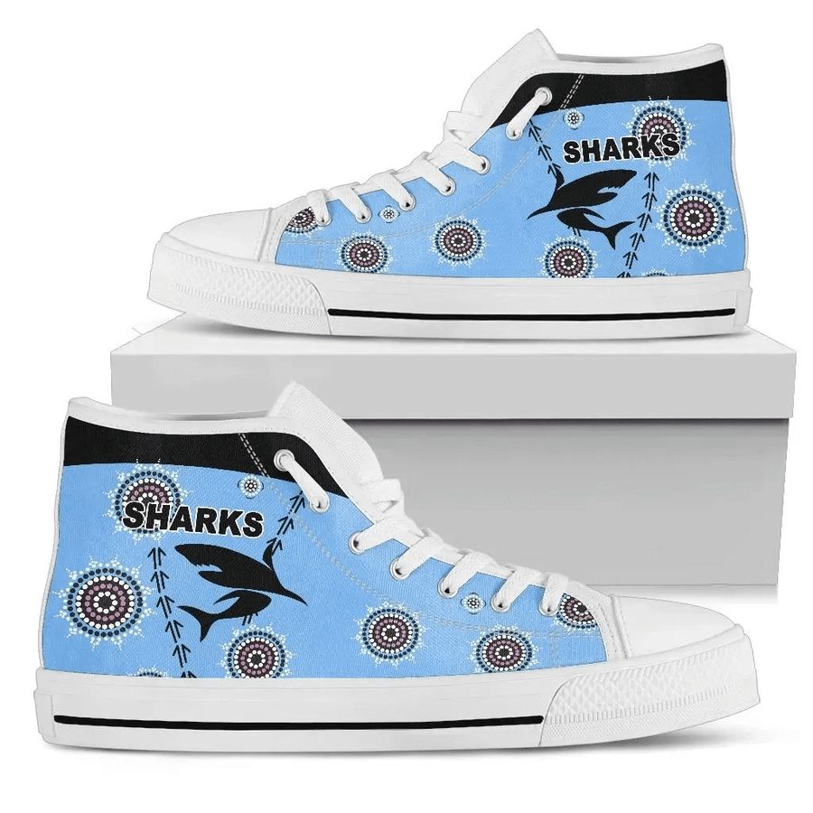 Ideafootwear Cronulla-Sutherland Sharks High Top Canvas Sneakers Shoes For Men And Women