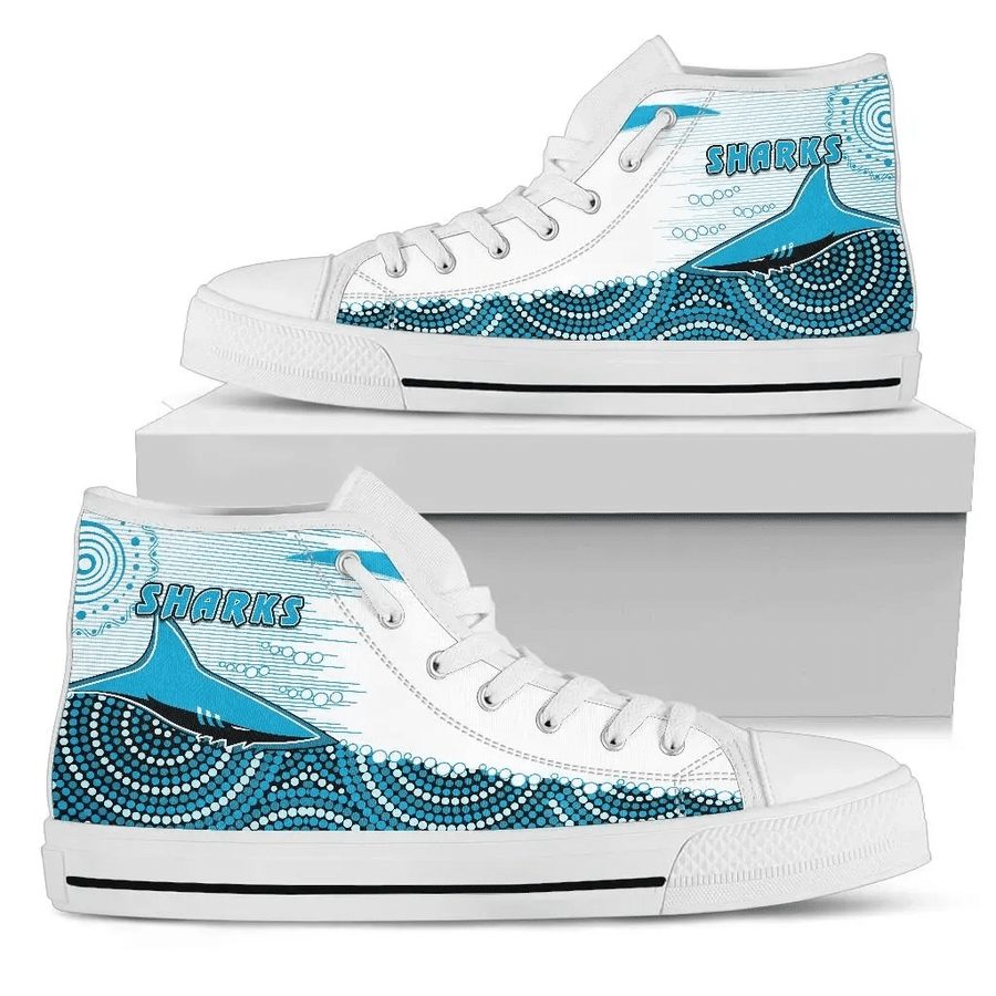 Ideafootwear Cronulla-Sutherland Sharks High Top Canvas Sneakers Shoes For Men And Women
