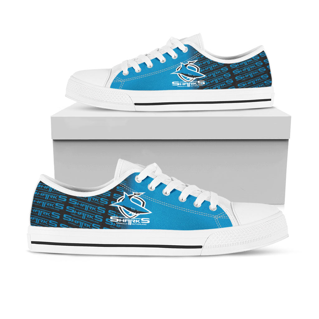 Ideafootwear Cronulla-Sutherland Sharks Low Top Canvas Sneakers Shoes For Men And Women