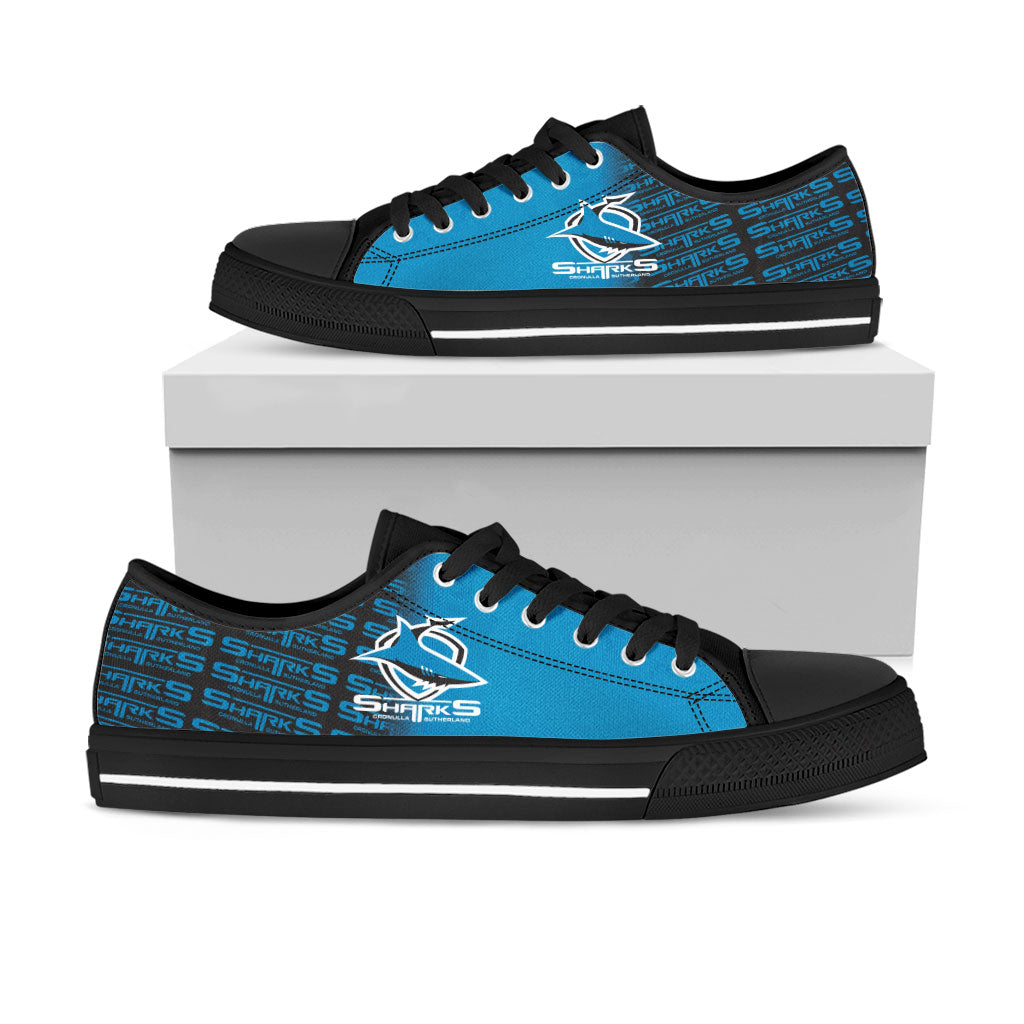 Ideafootwear Cronulla-Sutherland Sharks Low Top Canvas Sneakers Shoes For Men And Women