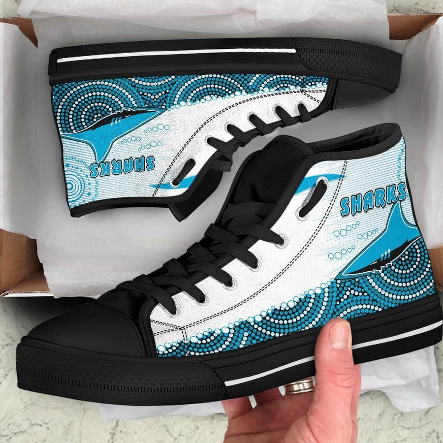 Ideafootwear Cronulla-Sutherland Sharks High Top Canvas Sneakers Shoes For Men And Women