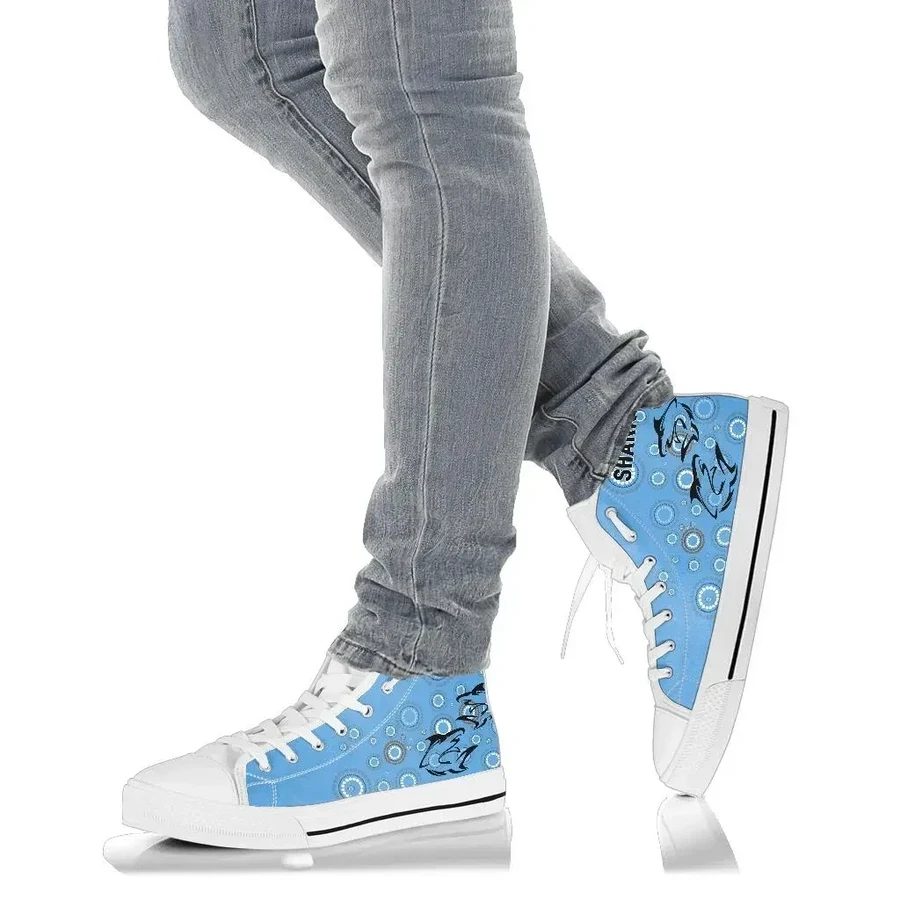 Ideafootwear Cronulla-Sutherland Sharks High Top Canvas Sneakers Shoes For Men And Women