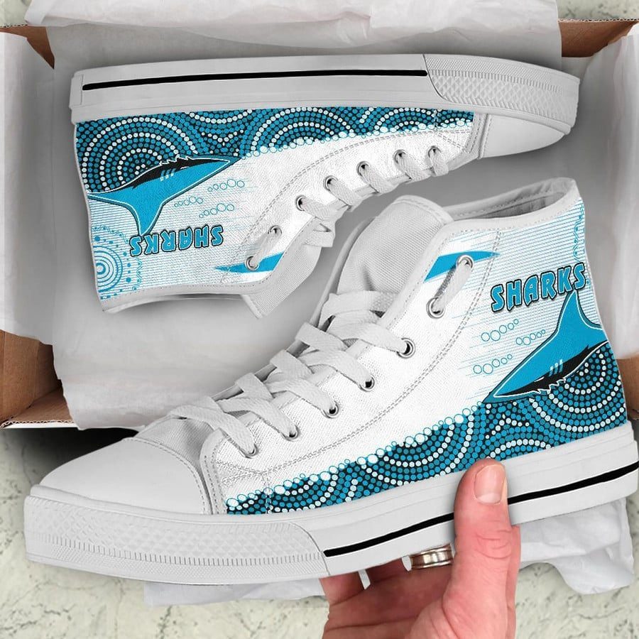 Ideafootwear Cronulla-Sutherland Sharks High Top Canvas Sneakers Shoes For Men And Women