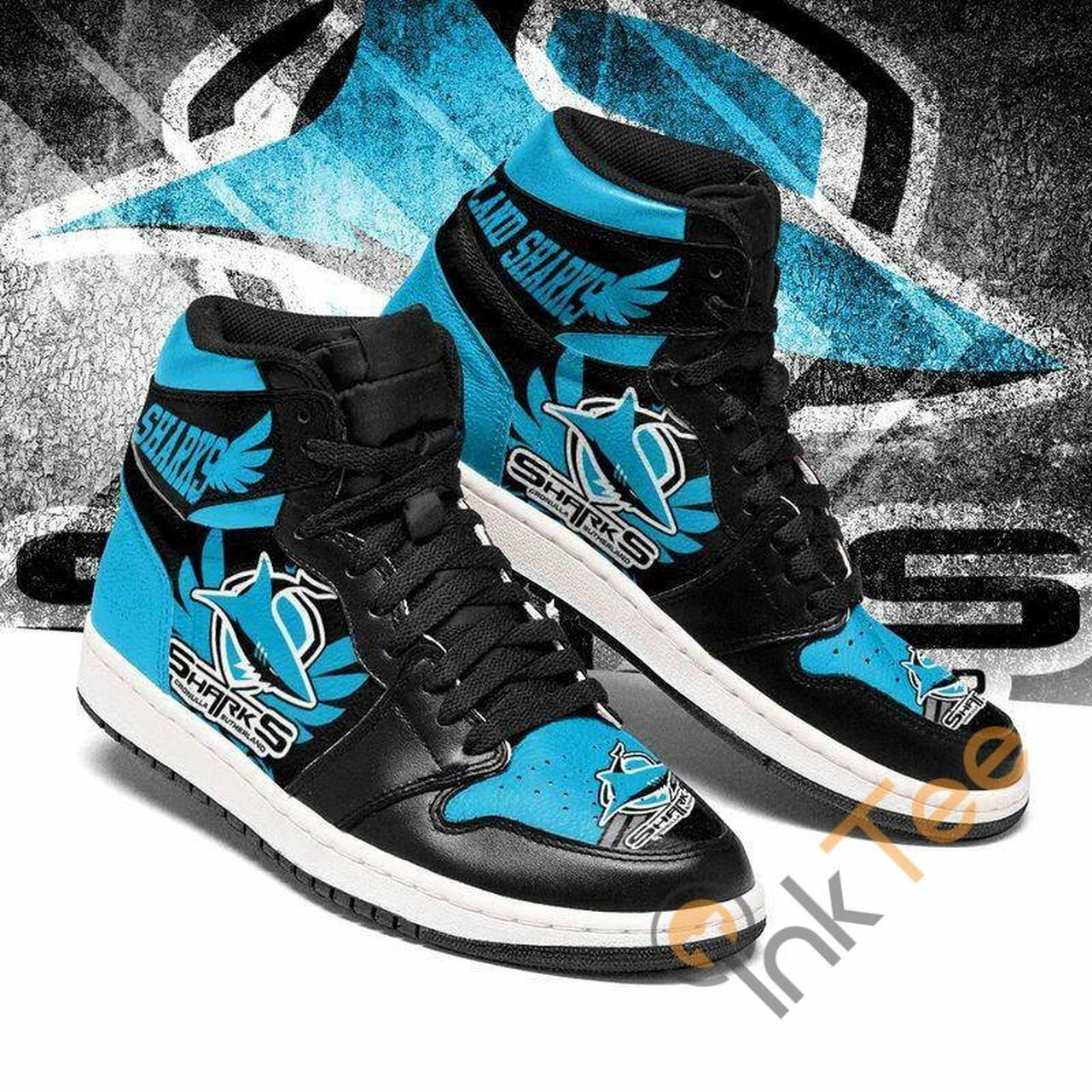 Ideafootwear Cronulla-Sutherland Sharks NRL AJ1 High Sneakers Shoes For Men And Women