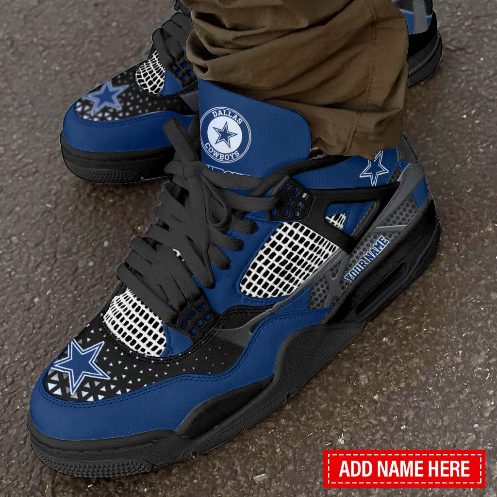 Ideafootwear Dallas Cowboys AJ4 Sneakers Shoes For Men And Women