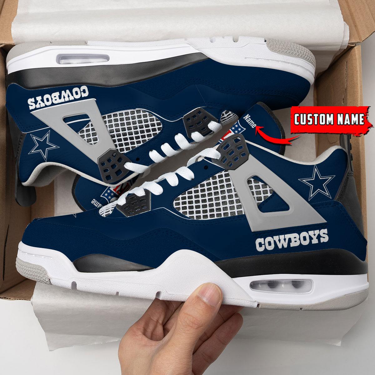 Ideafootwear Dallas Cowboys AJ4 Sneakers Shoes For Men And Women