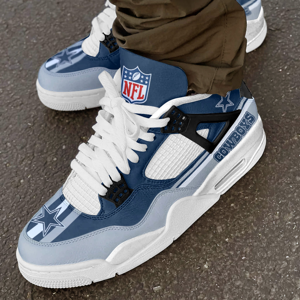 Ideafootwear Dallas Cowboys AJ4 Sneakers Shoes For Men And Women