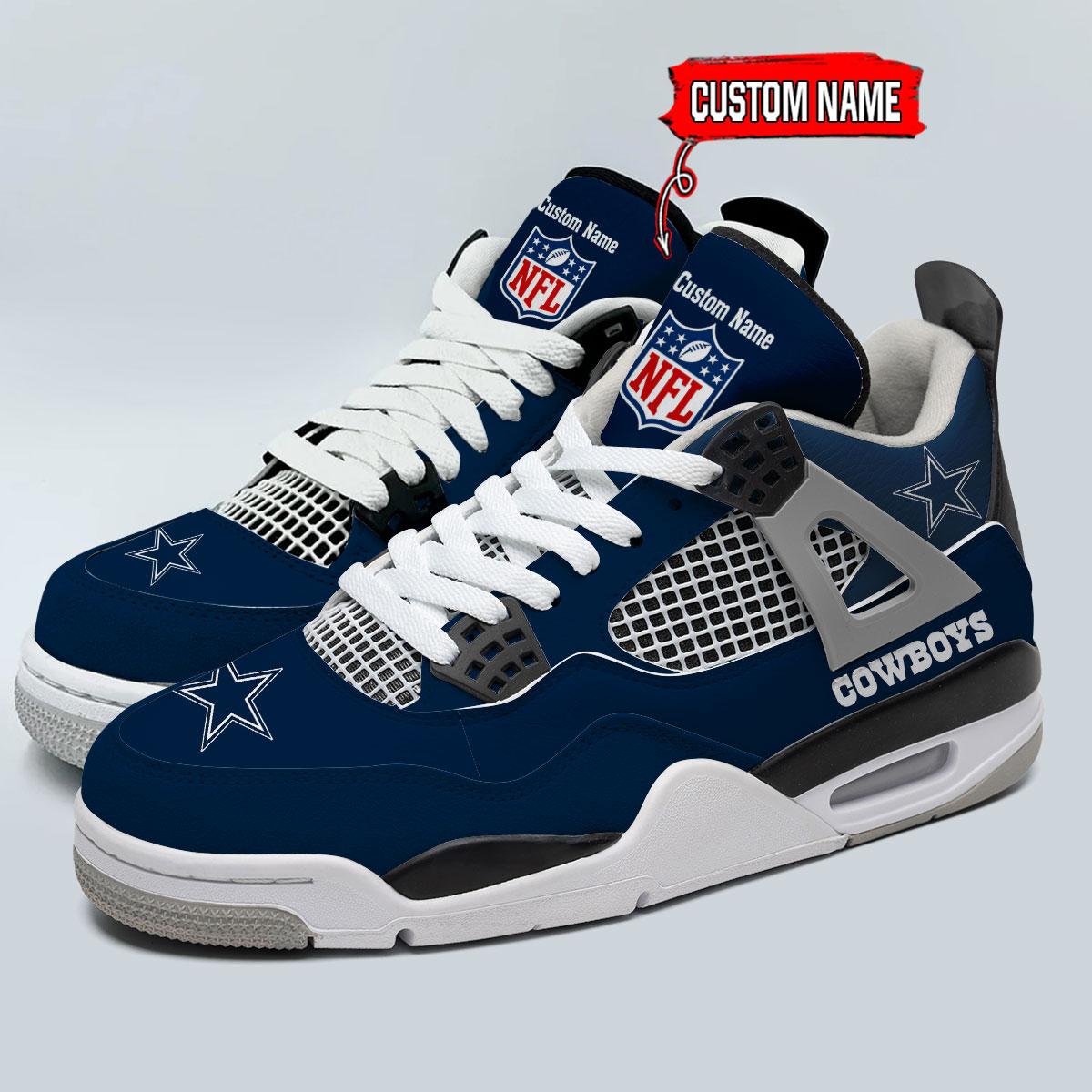 Ideafootwear Dallas Cowboys AJ4 Sneakers Shoes For Men And Women