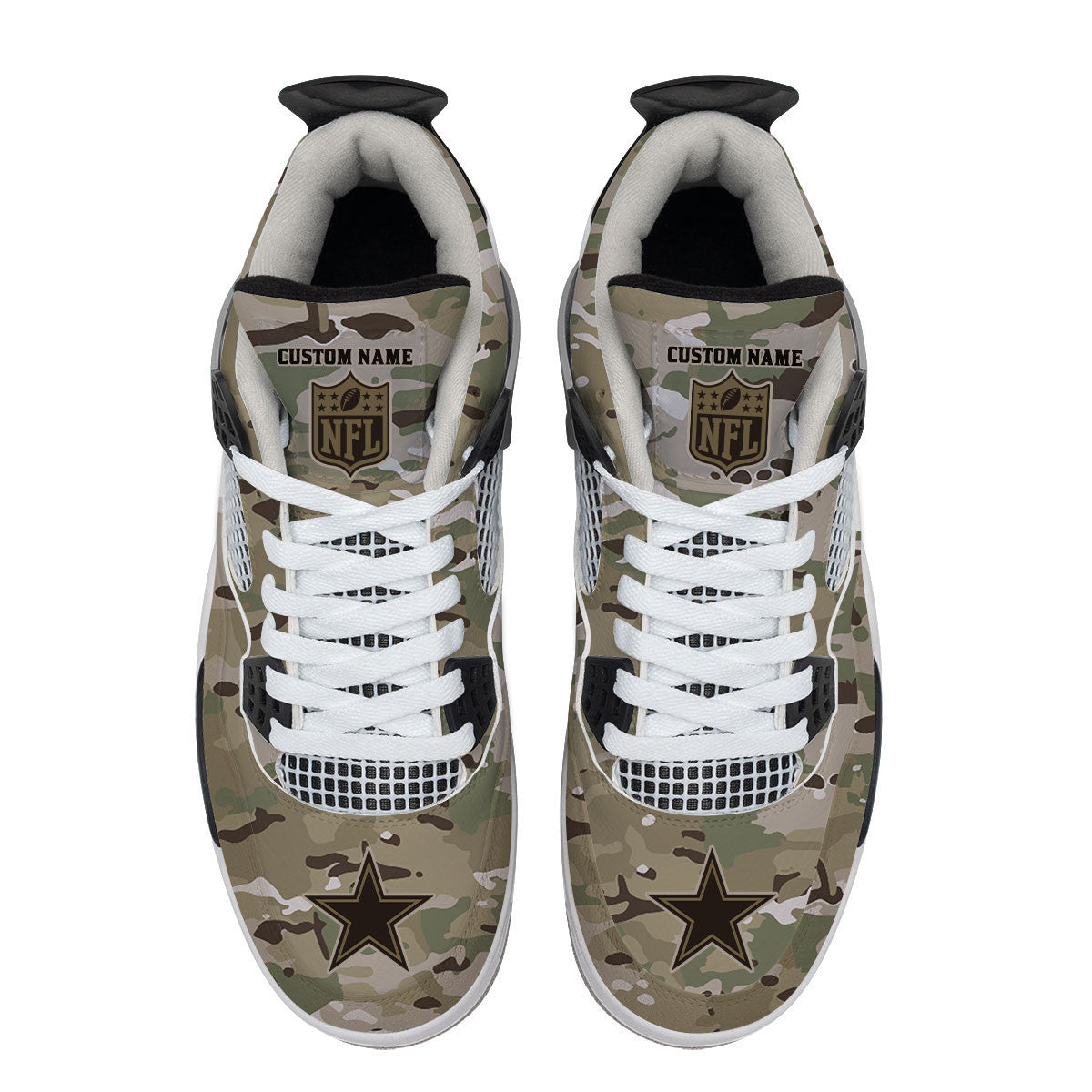 Ideafootwear Dallas Cowboys AJ4 Sneakers Shoes For Men And Women