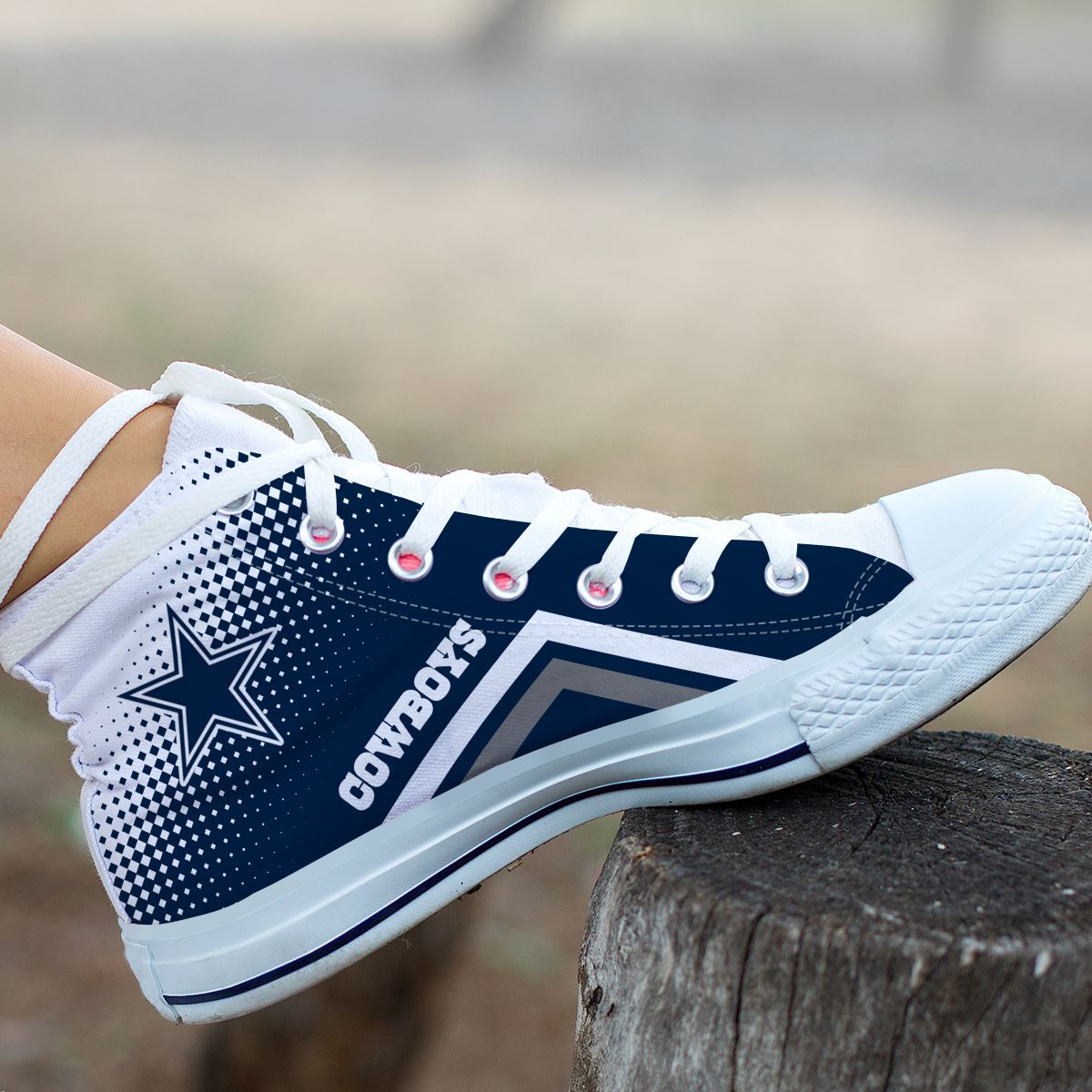 Ideafootwear Dallas Cowboys High Top Canvas Sneakers Shoes For Men And Women