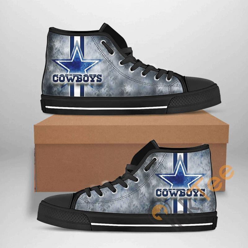 Ideafootwear Dallas Cowboys High Top Canvas Sneakers Shoes For Men And Women
