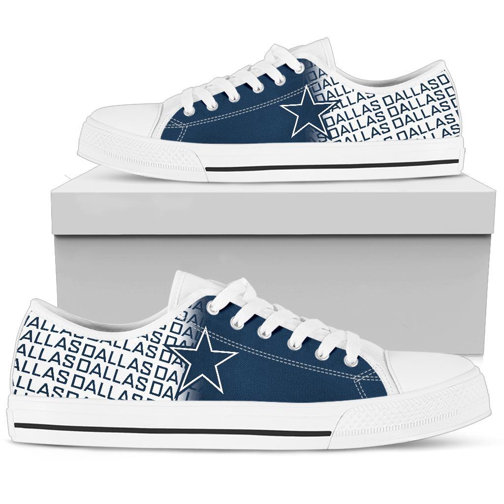 Ideafootwear Dallas Cowboys Low Top Canvas Sneakers Shoes For Men And Women