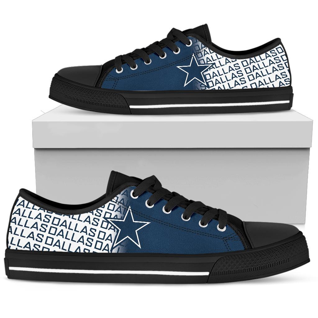 Ideafootwear Dallas Cowboys Low Top Canvas Sneakers Shoes For Men And Women