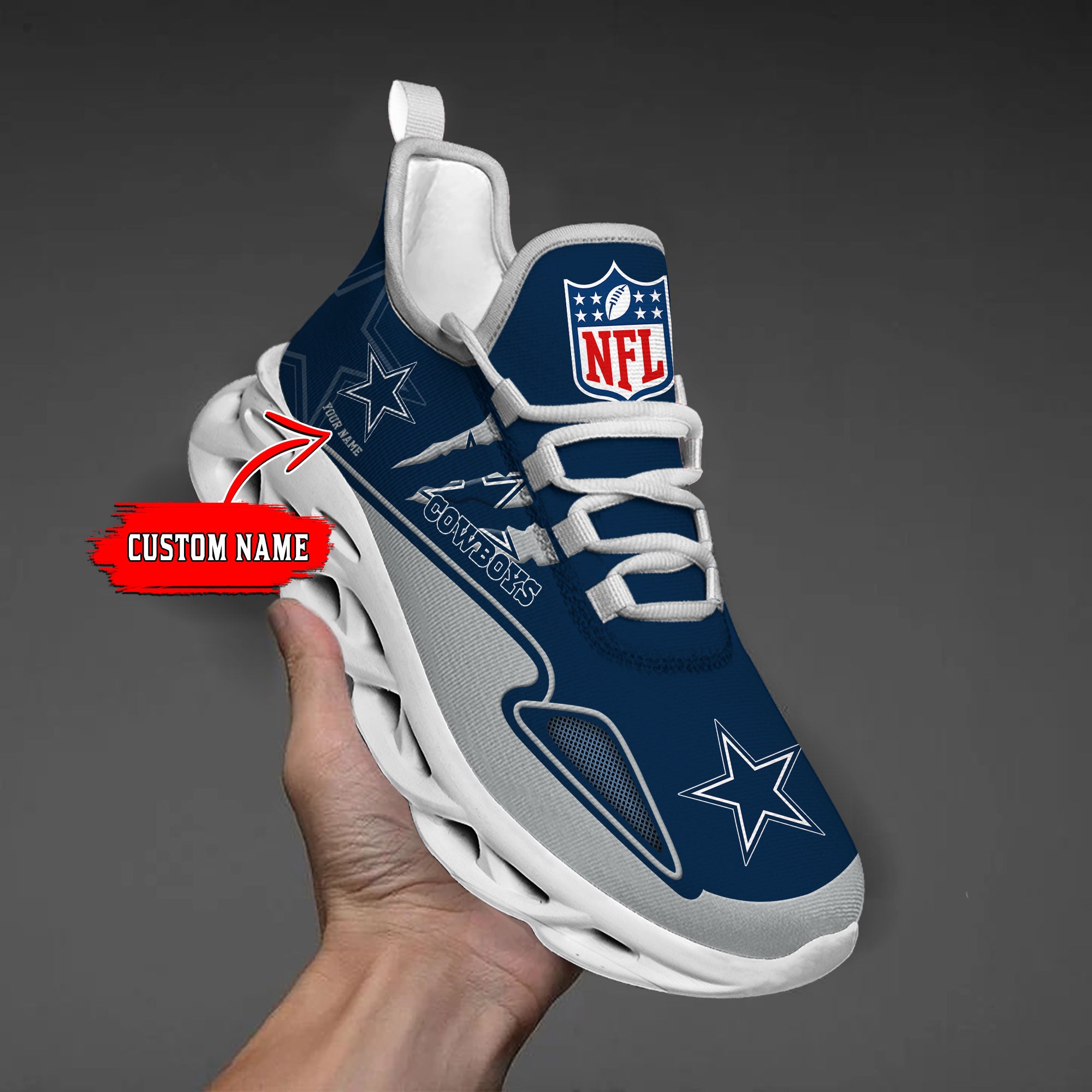 Ideafootwear Dallas Cowboys Max Soul Shoes Sneakers For Men And Women