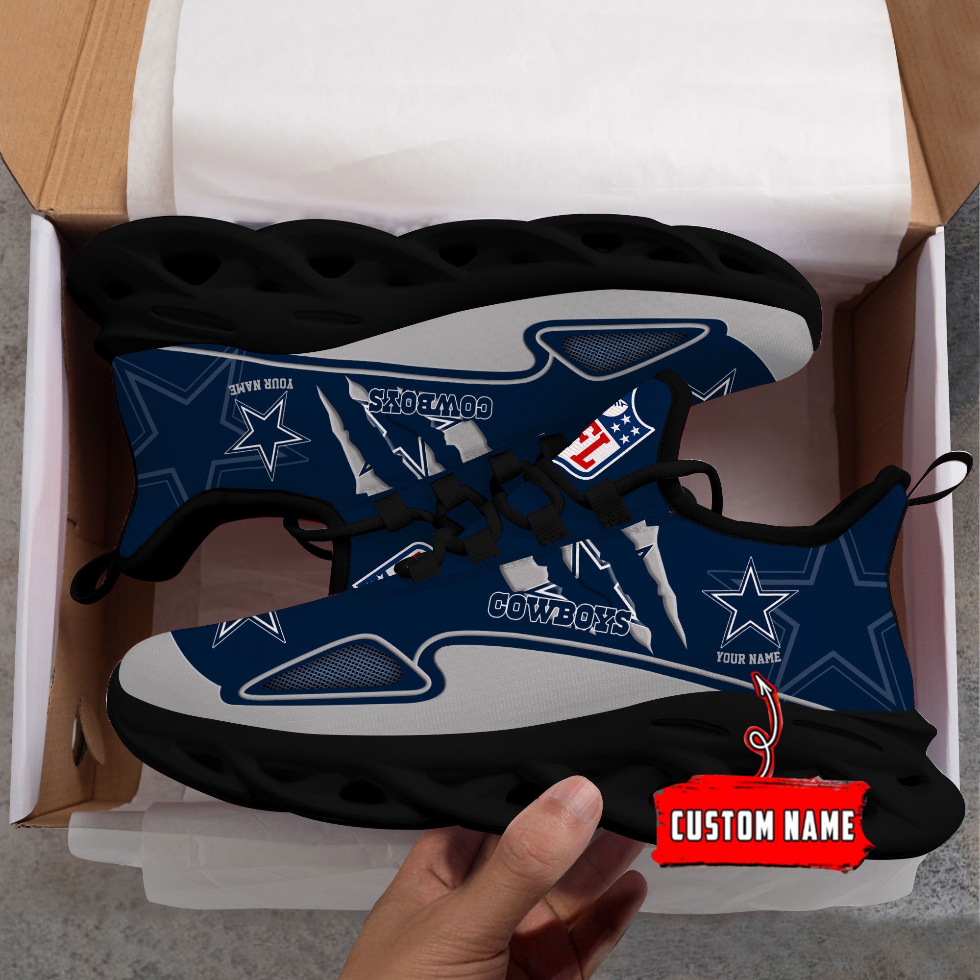 Ideafootwear Dallas Cowboys Max Soul Shoes Sneakers For Men And Women