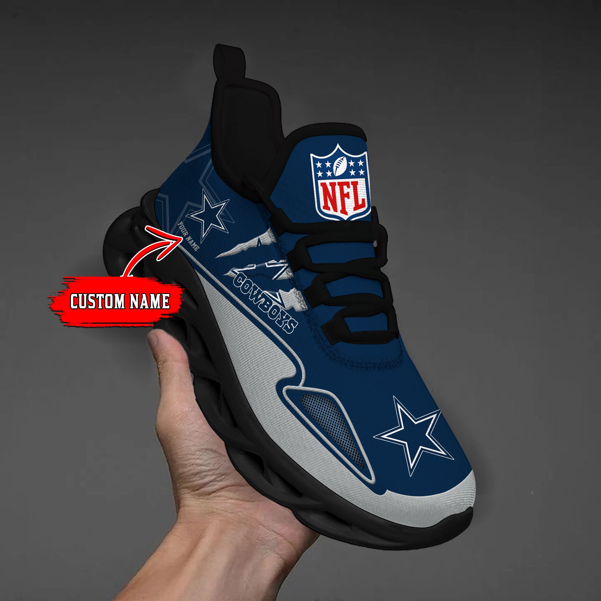 Ideafootwear Dallas Cowboys Max Soul Shoes Sneakers For Men And Women