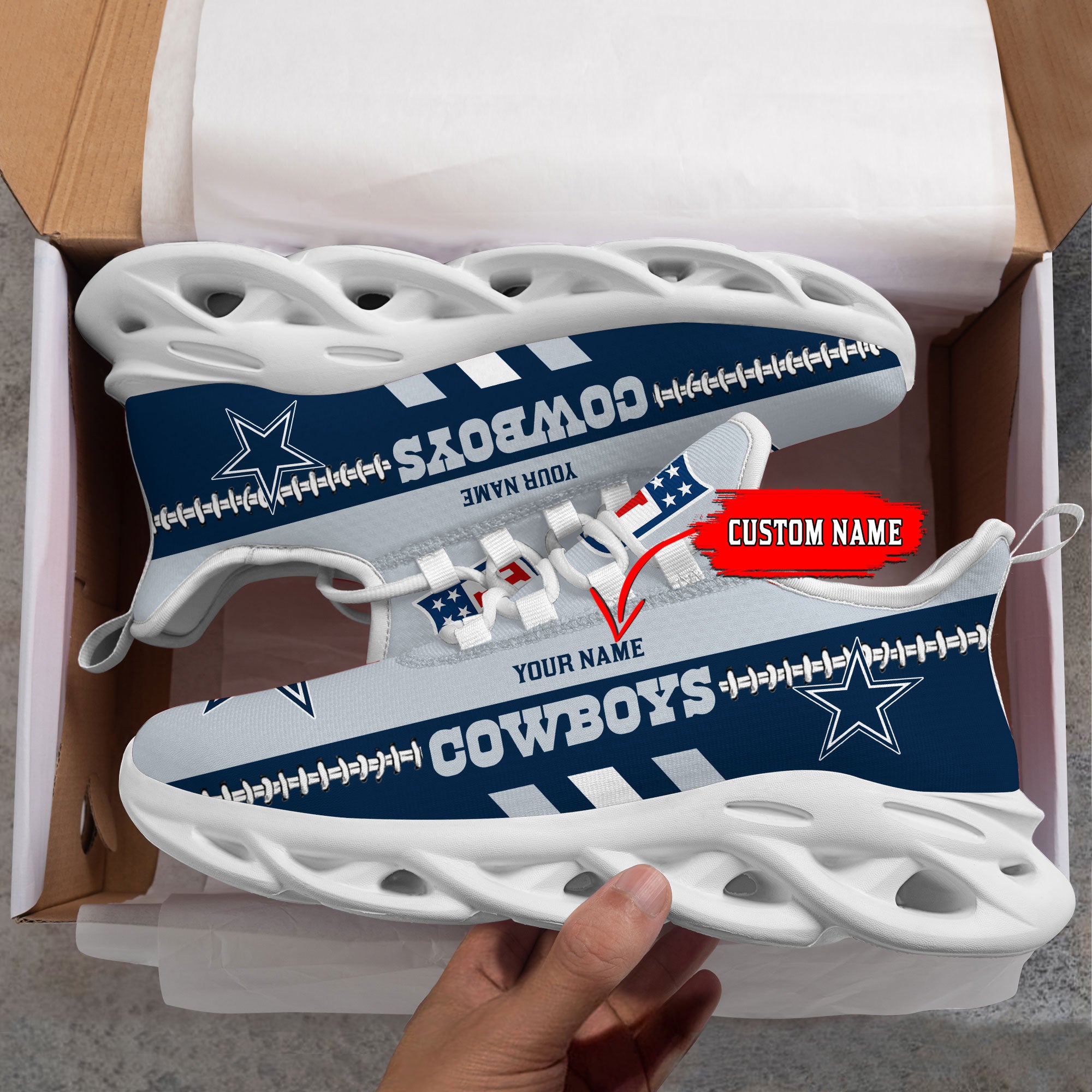Ideafootwear Dallas Cowboys Max Soul Shoes Sneakers For Men And Women