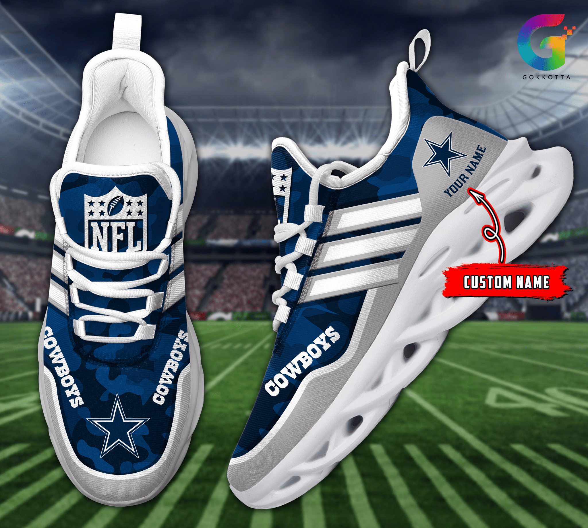 Ideafootwear Dallas Cowboys Max Soul Shoes Sneakers For Men And Women