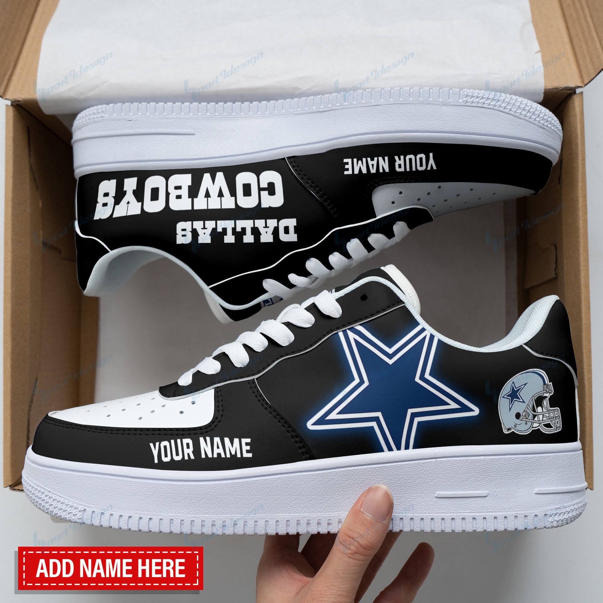Ideafootwear Dallas Cowboys NFL Air Low-Top Sneakers Shoes For Men And Women