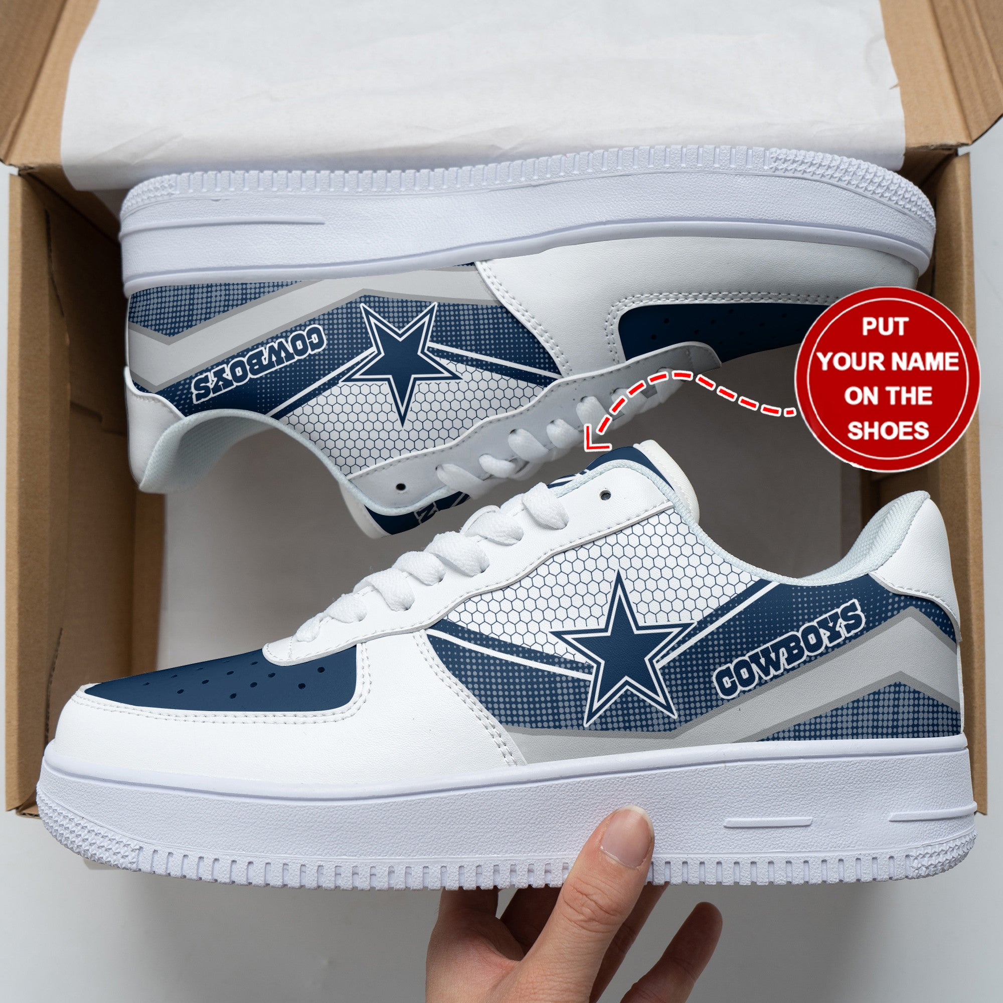 Ideafootwear Dallas Cowboys NFL Air Low-Top Sneakers Shoes For Men And Women