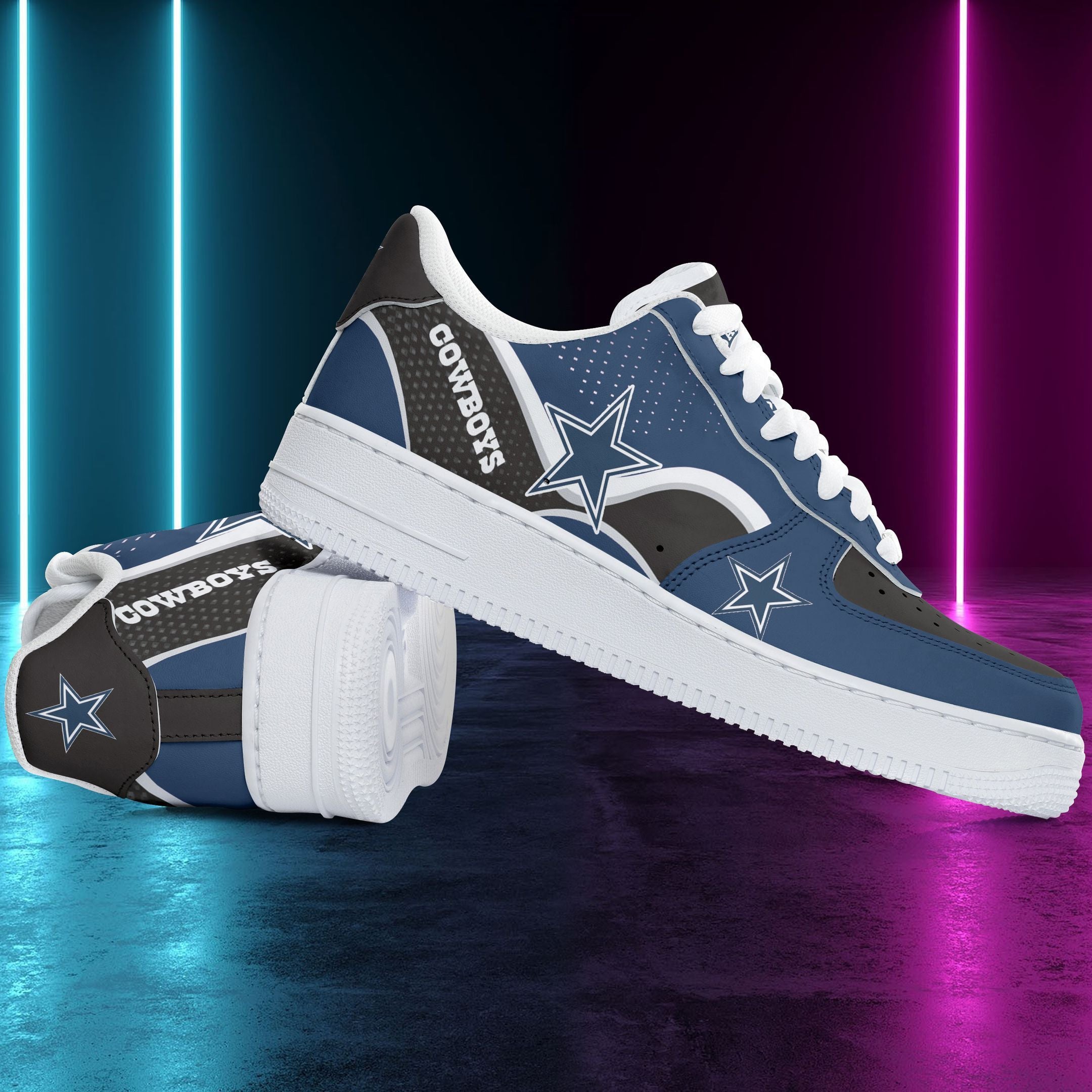 Ideafootwear Dallas Cowboys NFL Air Low-Top Sneakers Shoes For Men And Women
