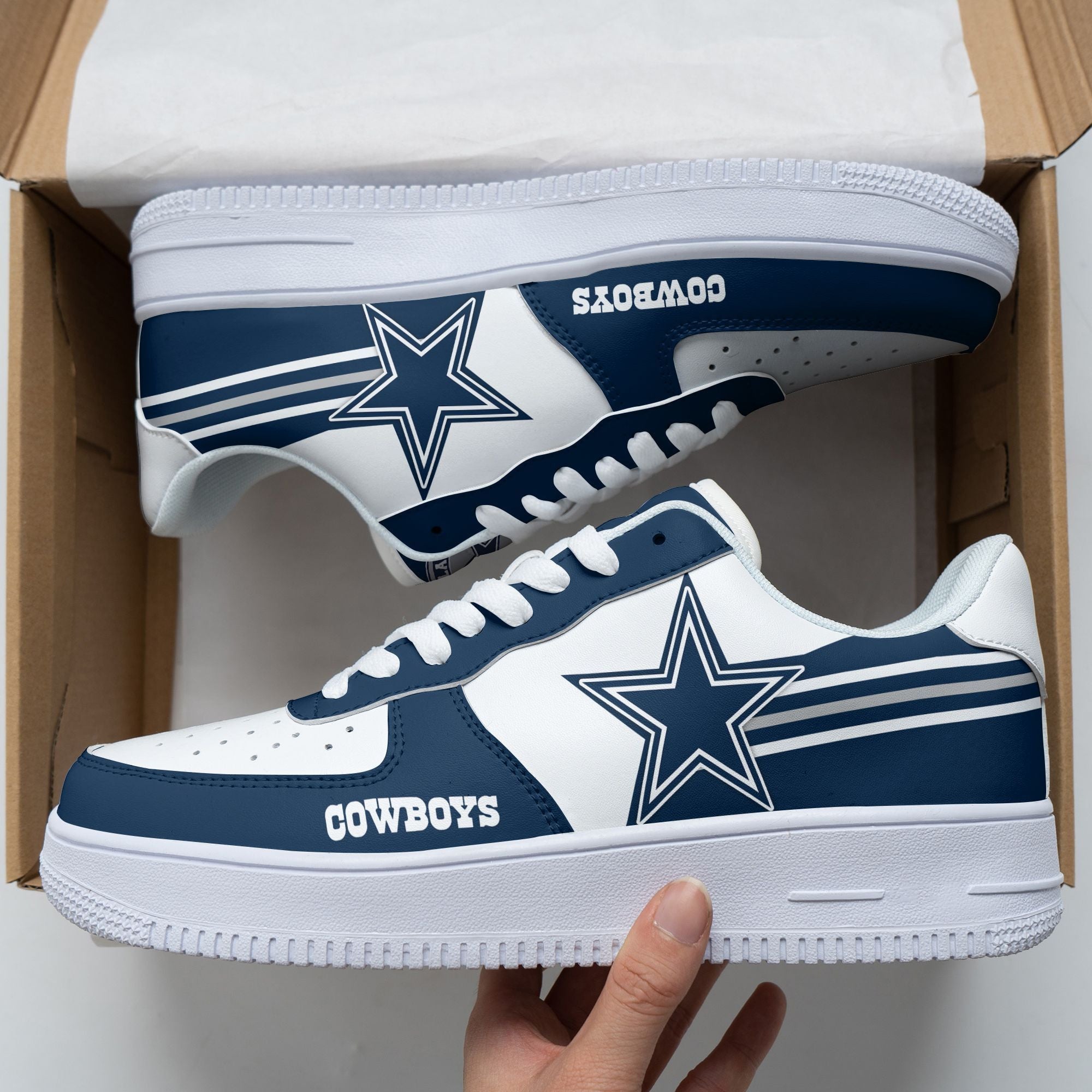 Ideafootwear Dallas Cowboys NFL Air Low-Top Sneakers Shoes For Men And Women