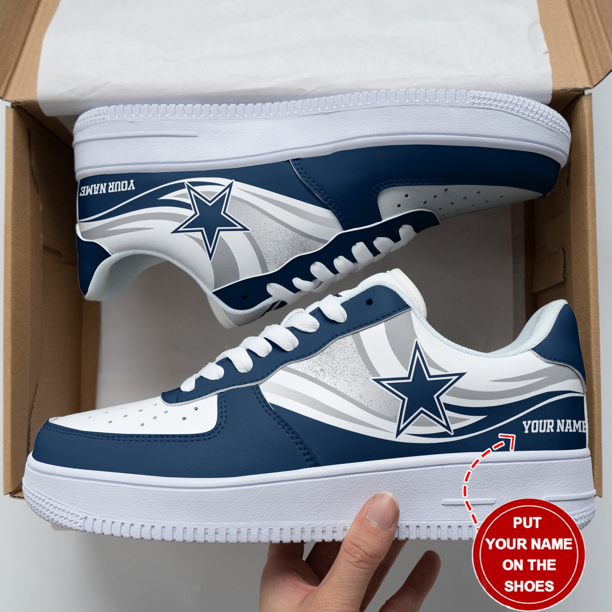 Ideafootwear Dallas Cowboys NFL Air Low-Top Sneakers Shoes For Men And Women