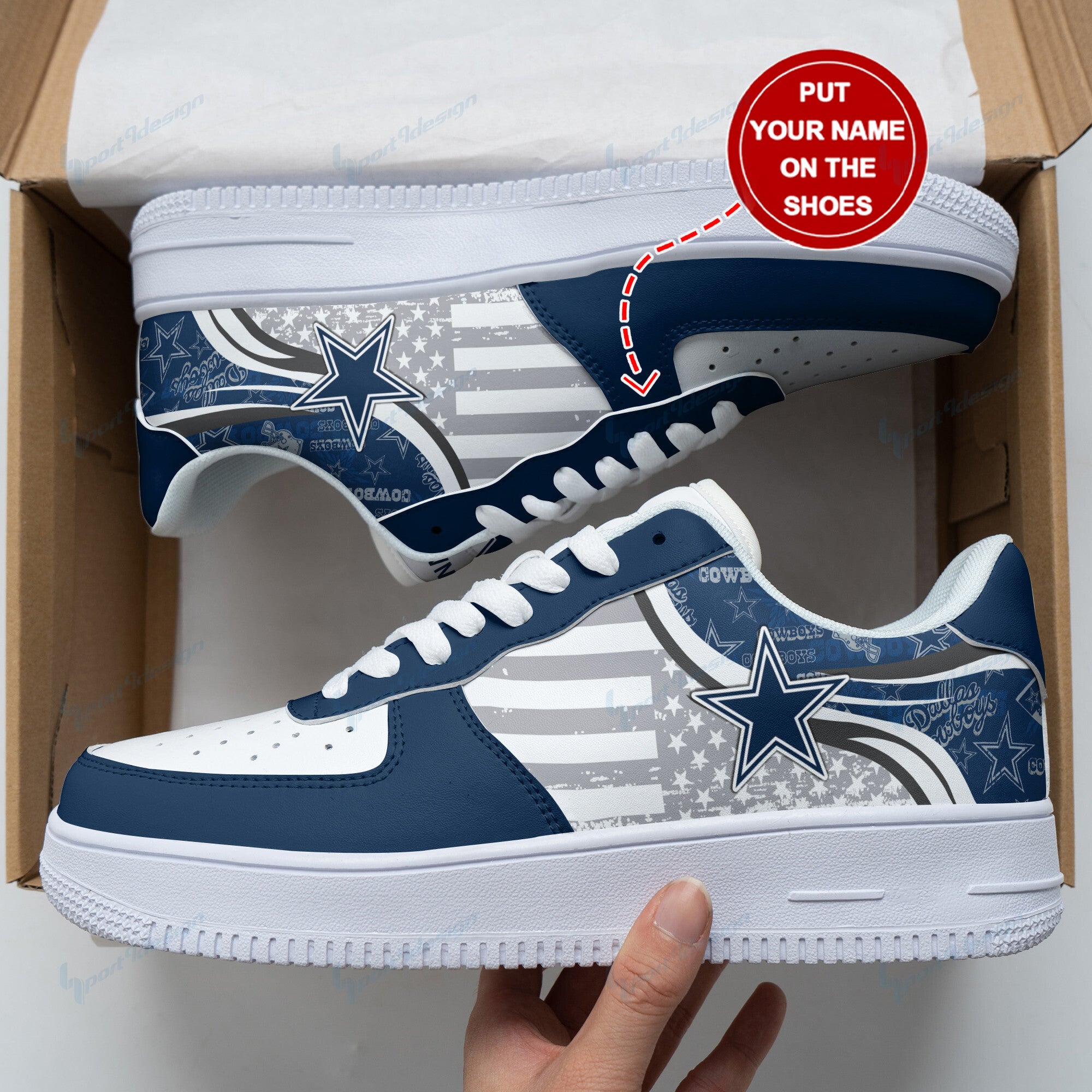 Ideafootwear Dallas Cowboys NFL Air Low-Top Sneakers Shoes For Men And Women