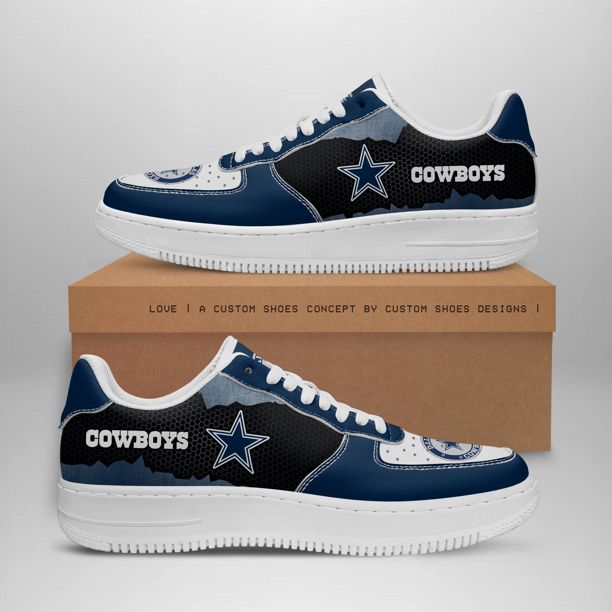 Ideafootwear Dallas Cowboys NFL Air Low-Top Sneakers Shoes For Men And Women