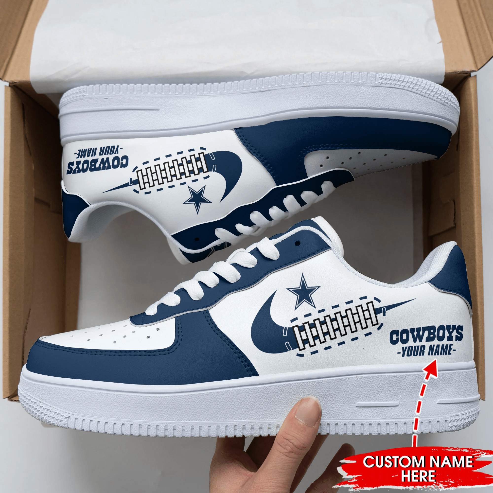 Ideafootwear Dallas Cowboys NFL Air Low-Top Sneakers Shoes For Men And Women
