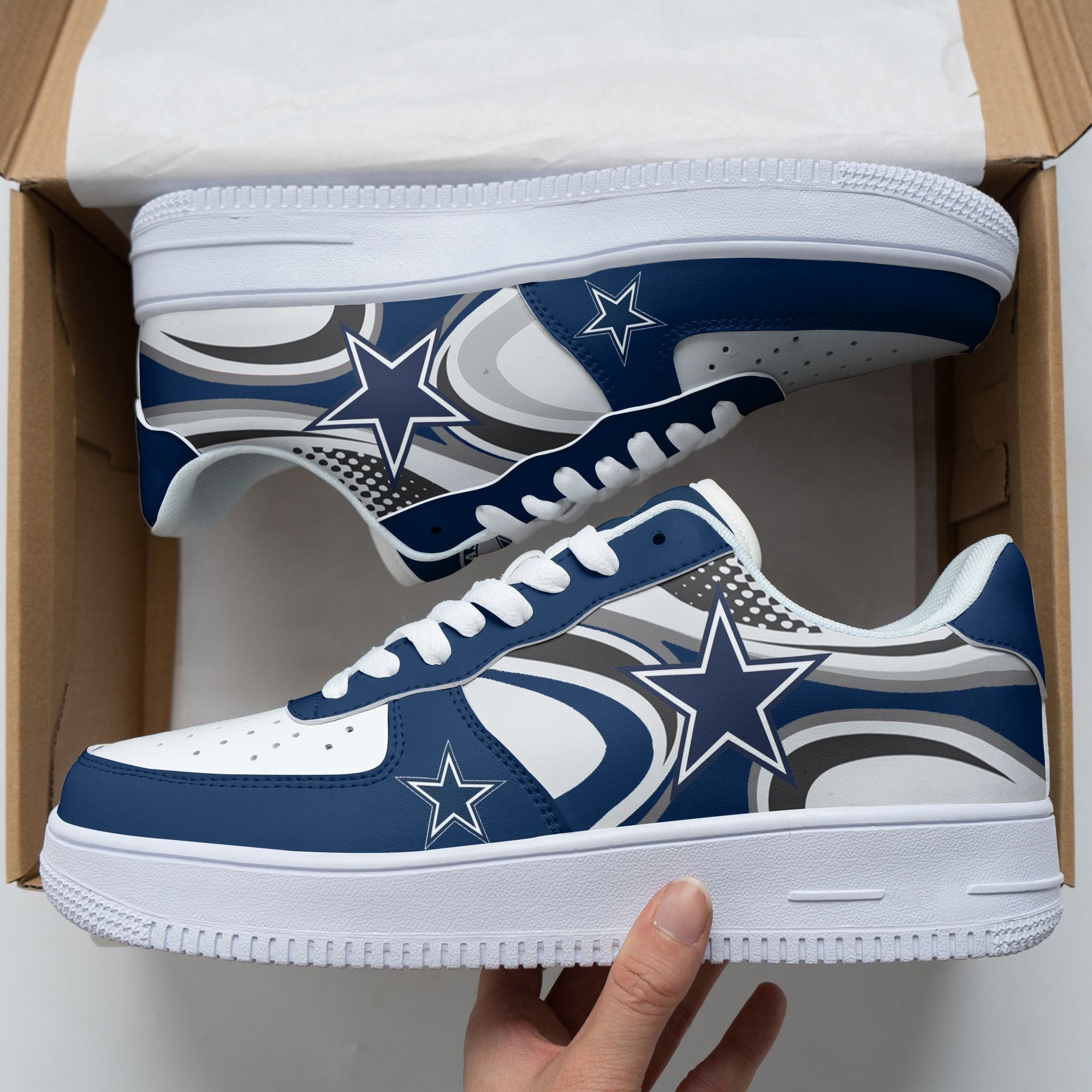Ideafootwear Dallas Cowboys NFL Air Low-Top Sneakers Shoes For Men And Women