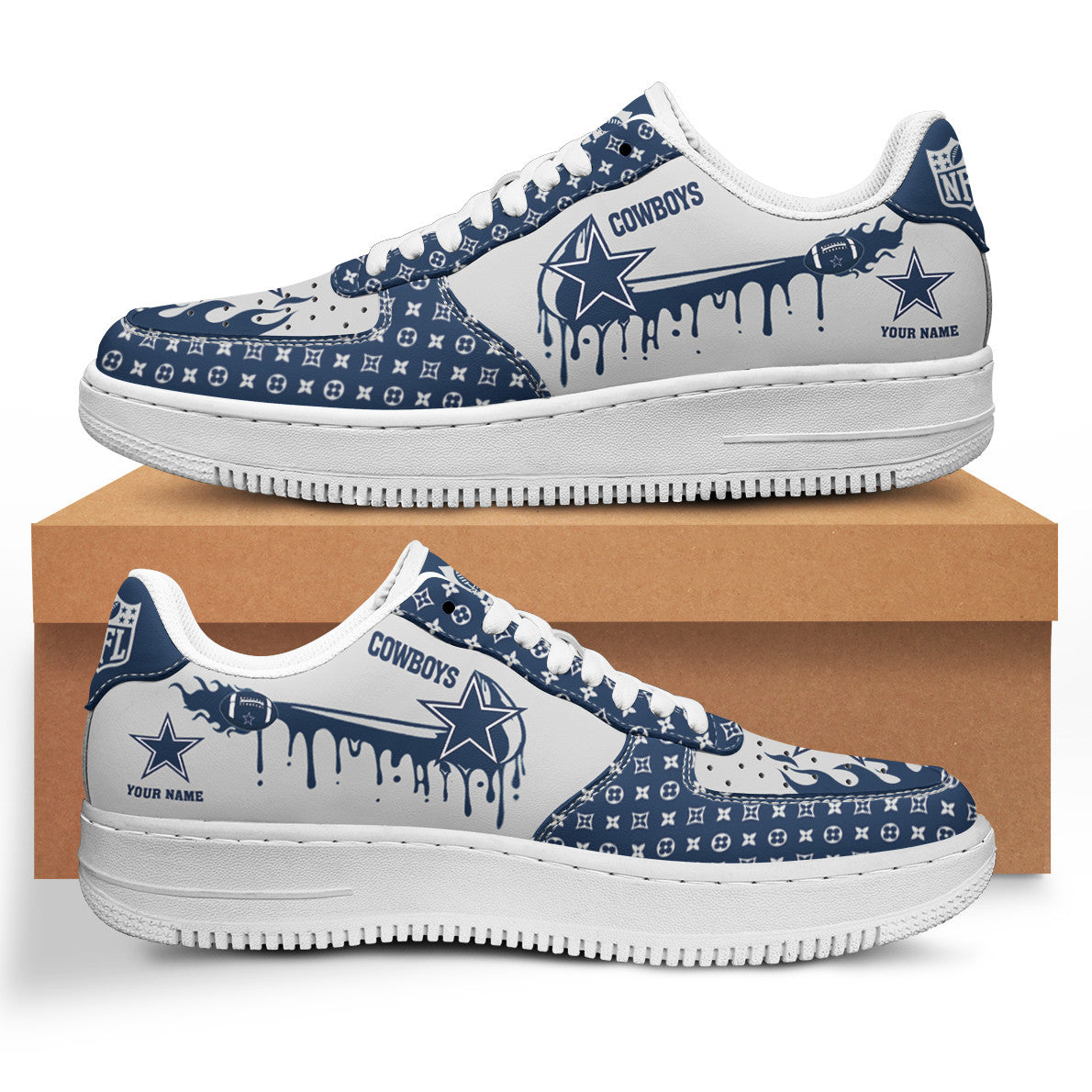 Ideafootwear Dallas Cowboys NFL Air Low-Top Sneakers Shoes For Men And Women