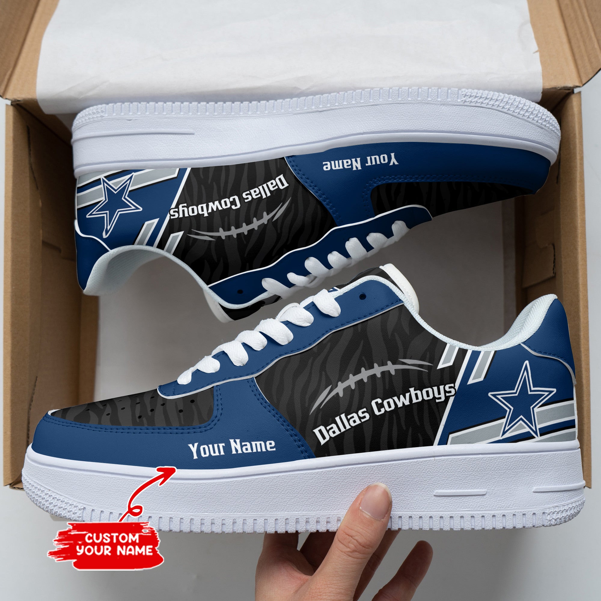 Ideafootwear Dallas Cowboys NFL Air Low-Top Sneakers Shoes For Men And Women