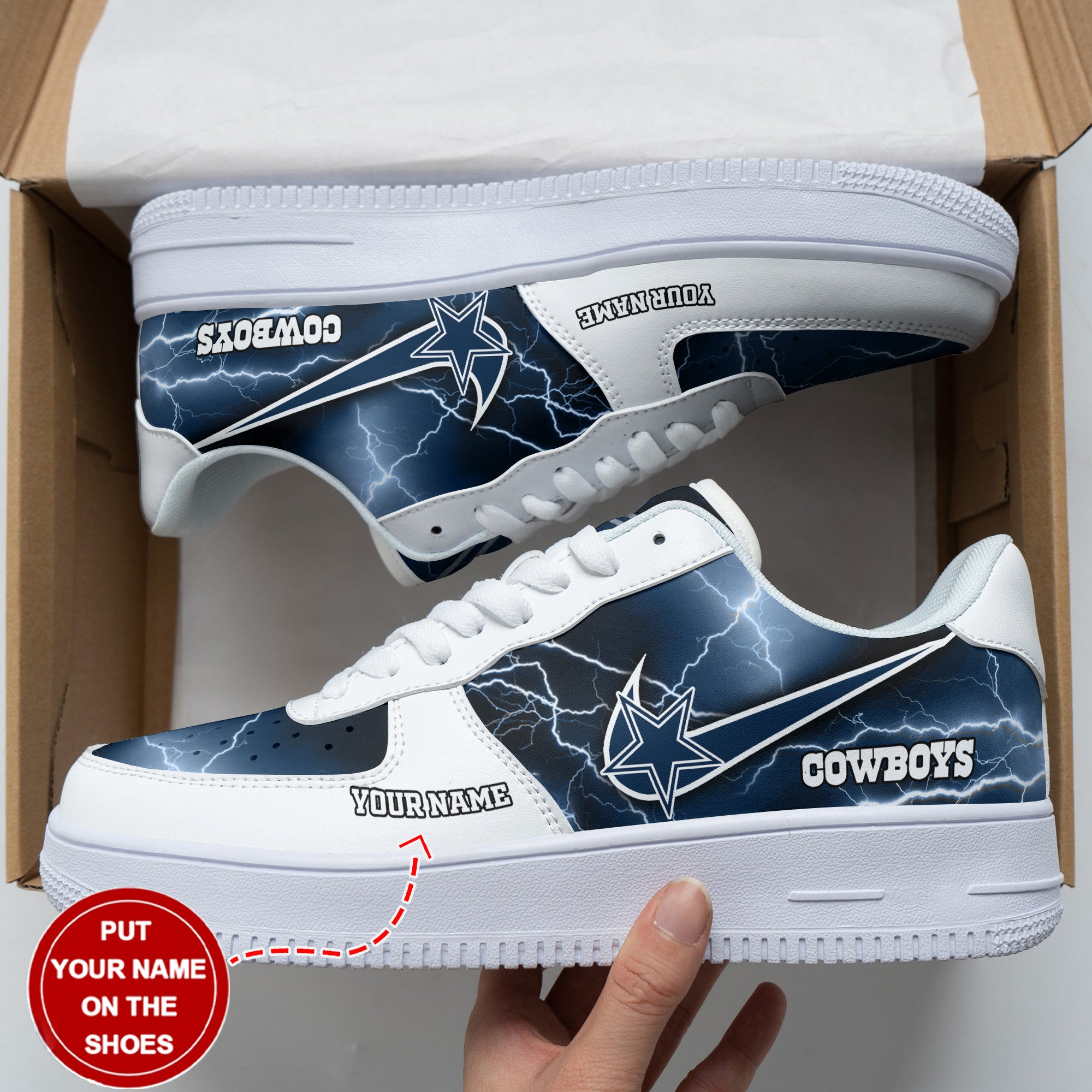 Ideafootwear Dallas Cowboys NFL Air Low-Top Sneakers Shoes For Men And Women